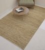 Beige Jute Solid 5  x 8  Feet Hand Woven Carpet