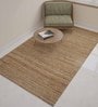 Brown Jute Solid 5  x 8  Feet Hand Woven Carpet