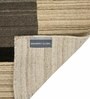 Beige Wool Geometrical 6 ft x 9 ft Hand Woven Carpet