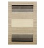 Beige Wool Geometrical 6 ft x 9 ft Hand Woven Carpet