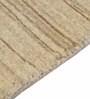 Beige Wool Geometrical 6 ft x 9 ft Hand Woven Carpet