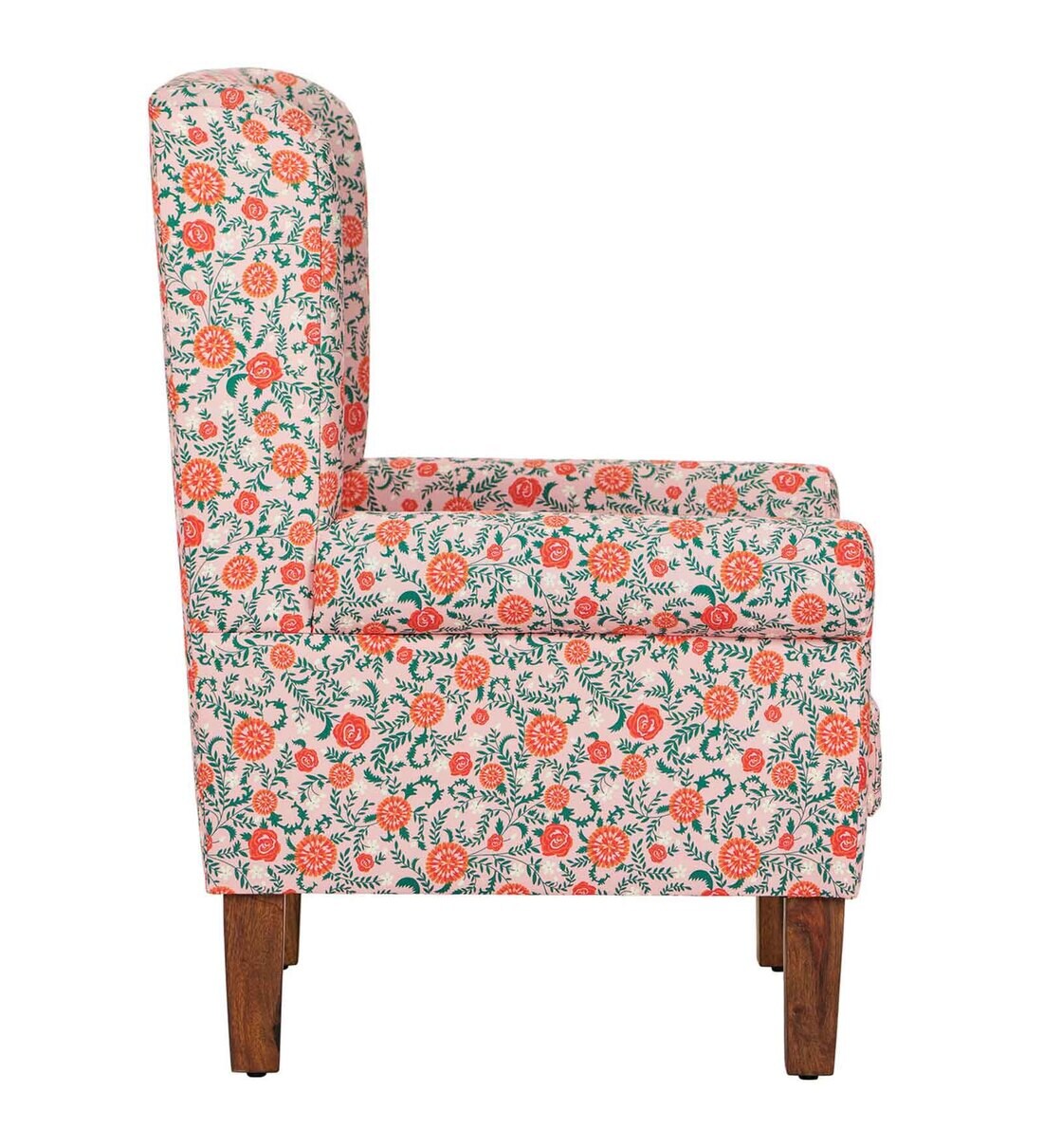 Buy The Fabric Wing Chair in Earthy Floral Design Colour by Chumbak