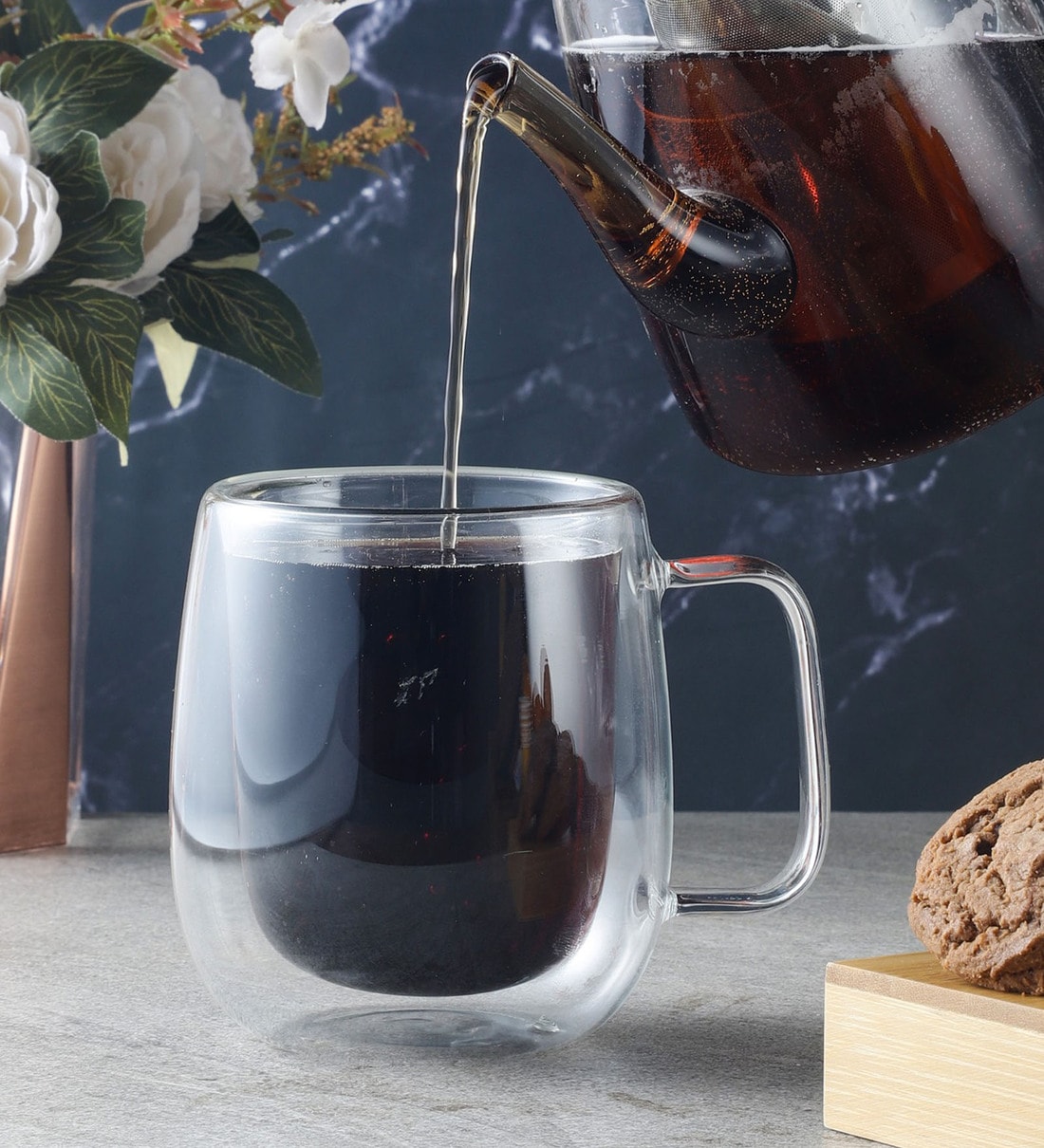 Buy Double Wall Glass 400 mL Coffee Mug at 15 OFF by The Decor Mart