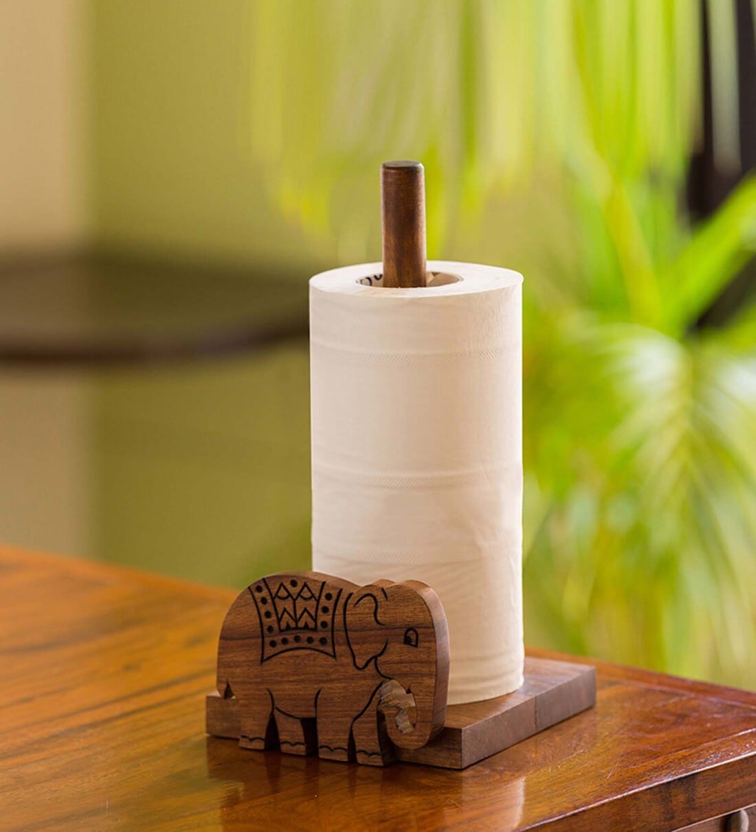 Buy The Elephant Warriors Brown Sheesham Wood Tissue Holder at 44 OFF