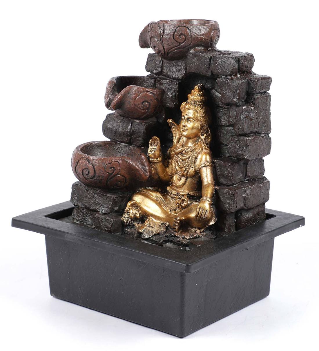 Buy Brown The Great Lord Shiva Blessings Table Top Water Fountain by