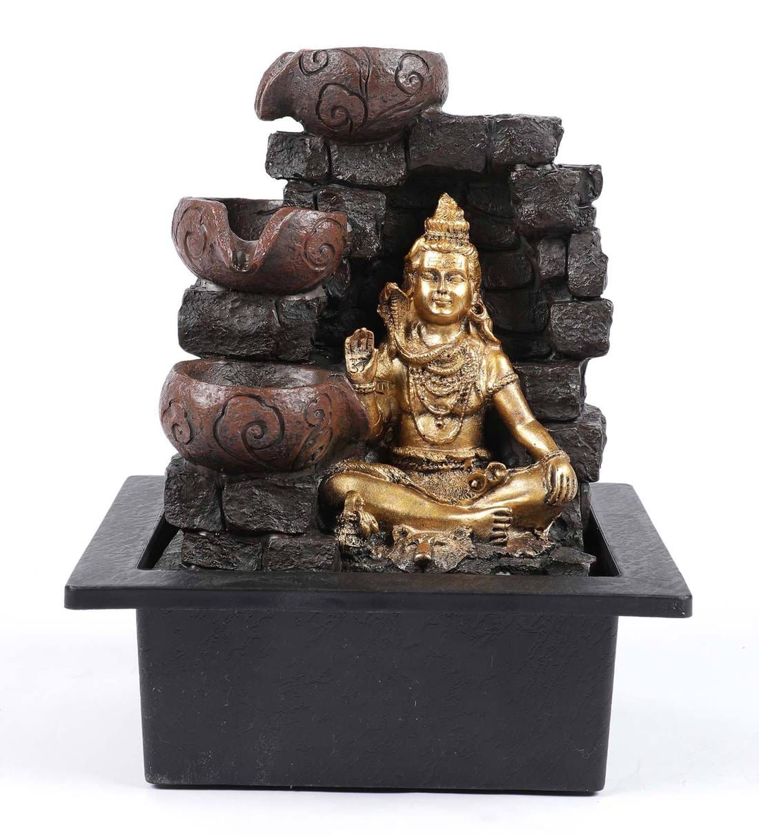 Buy Brown The Great Lord Shiva Blessings Table Top Water Fountain by ...