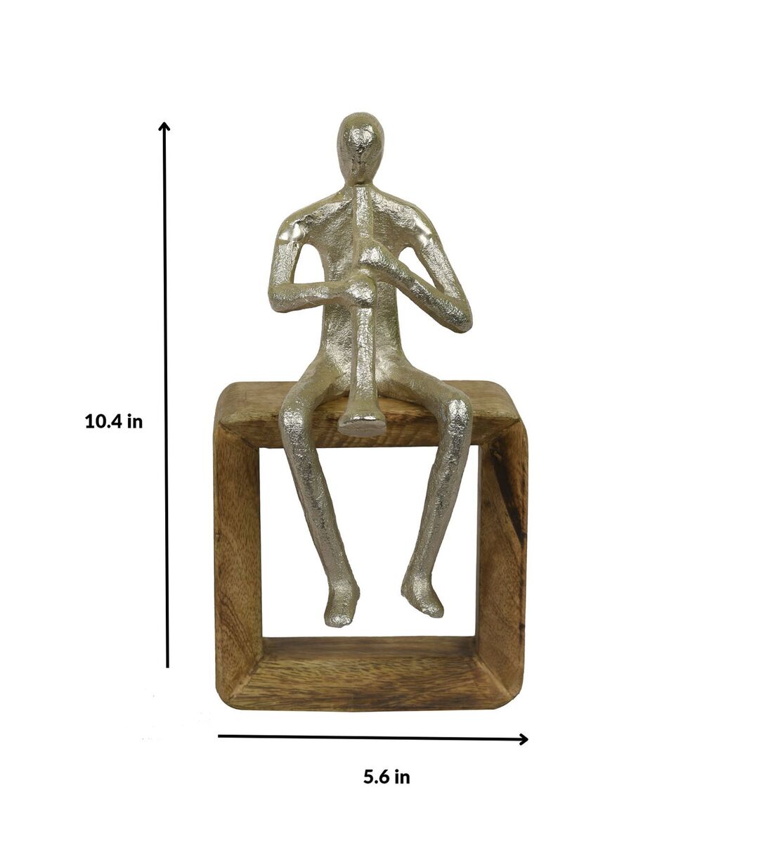 Buy The Trumpet Musician Brown Aluminium & Wood Figurine by Citilites Online Human Figurines