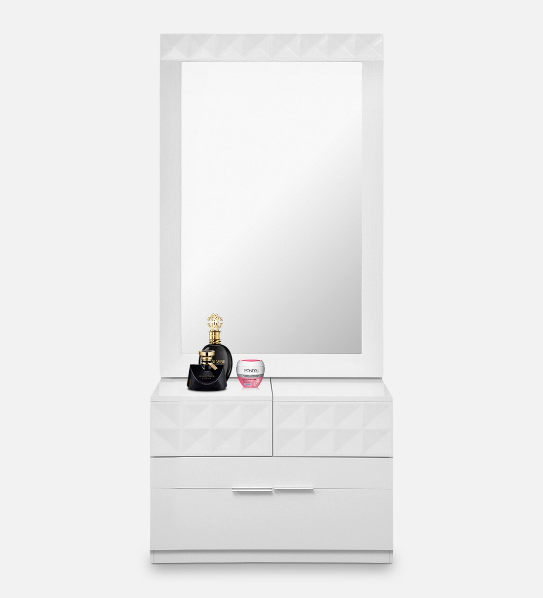Buy Theia High Gloss Dresser with Mirror in White Colour by home