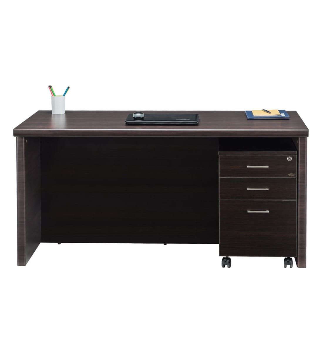 Buy Theon Office Table in Smoke Oak Finish by Durian Online Executive