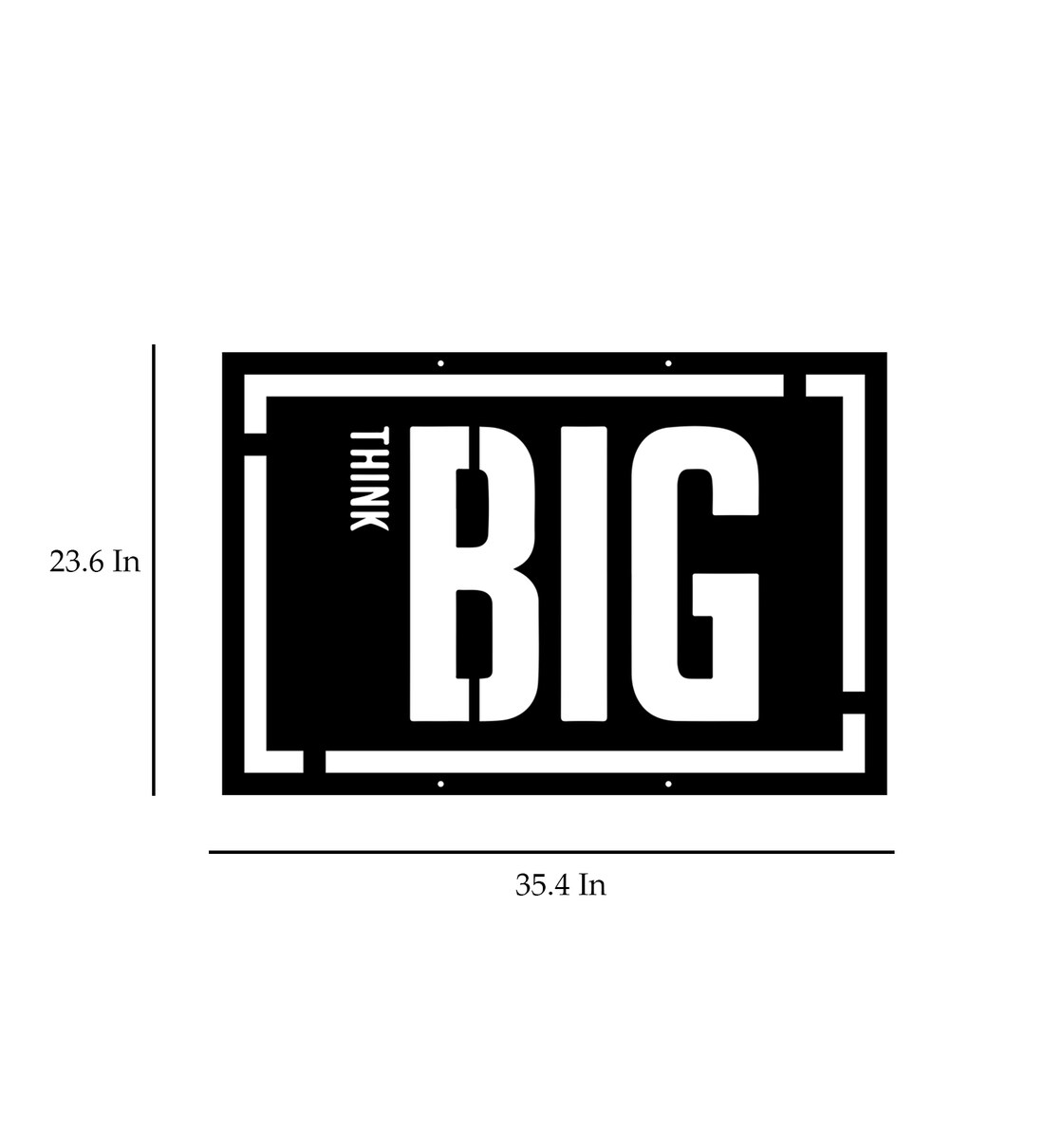 Buy Think Big Black Wooden Wall Art by SKETCH DESIGNS Online Wooden