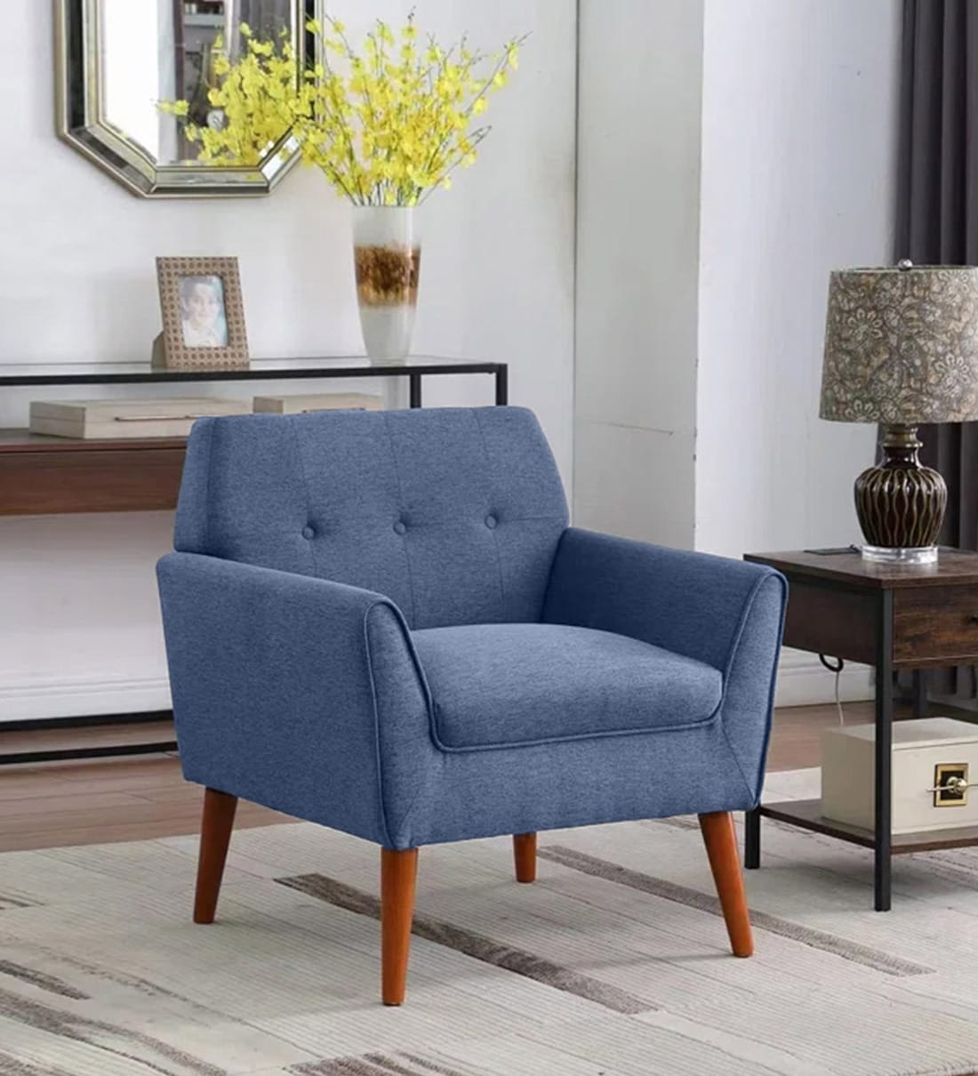 Navy accent cheap chair with arms