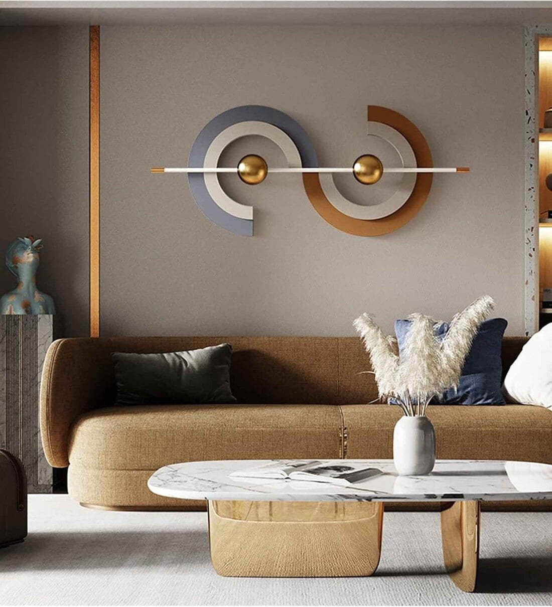 Three Dimensional Metal Wall Decor For Living Room