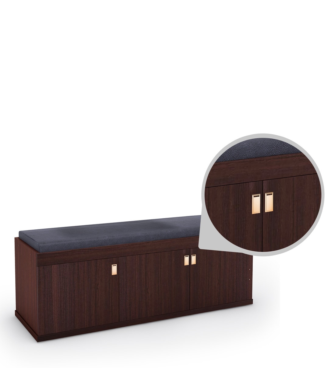 Buy Shoe Rack with Seat in Wenge Finish by HomeTown Online Shoe Rack