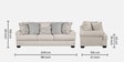 Thames Fabric 3 Seater Sofa In Beige Colour