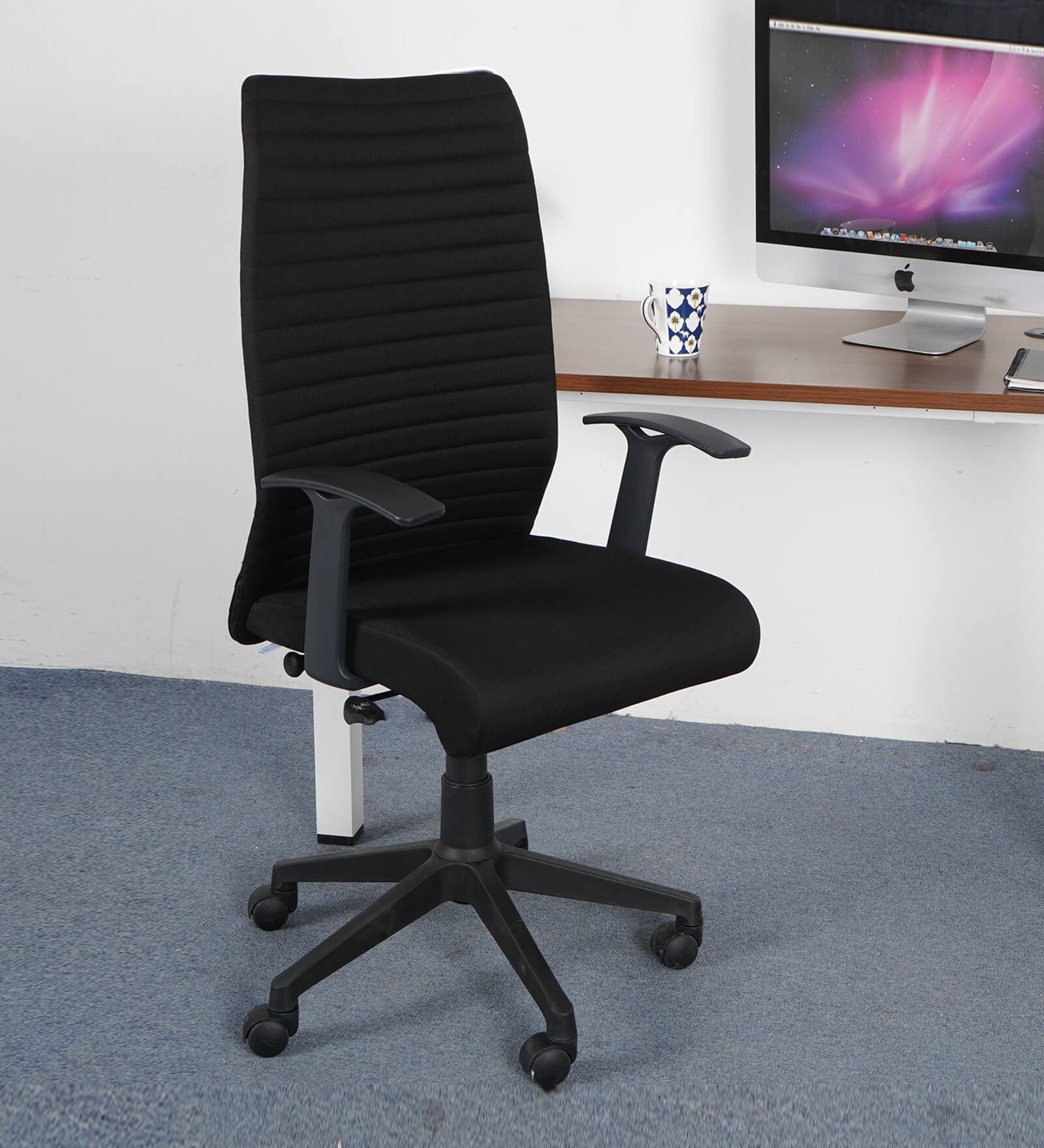 Thames Fabric Ergonomic Chair in Jet Black Colour