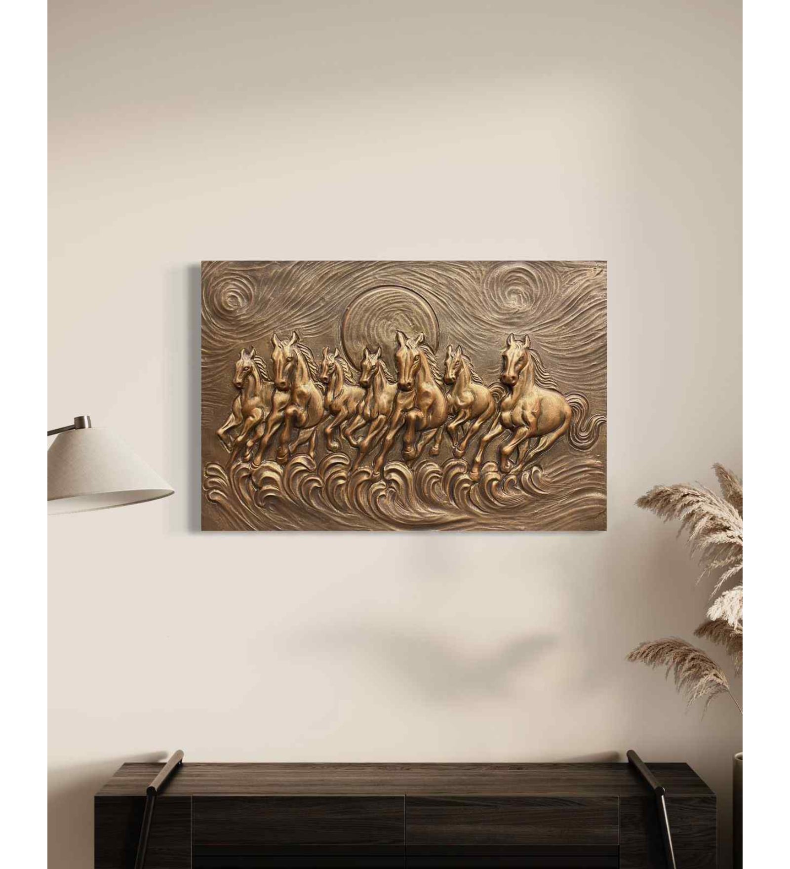 The 7 Horses 3D Relief Wall Mural