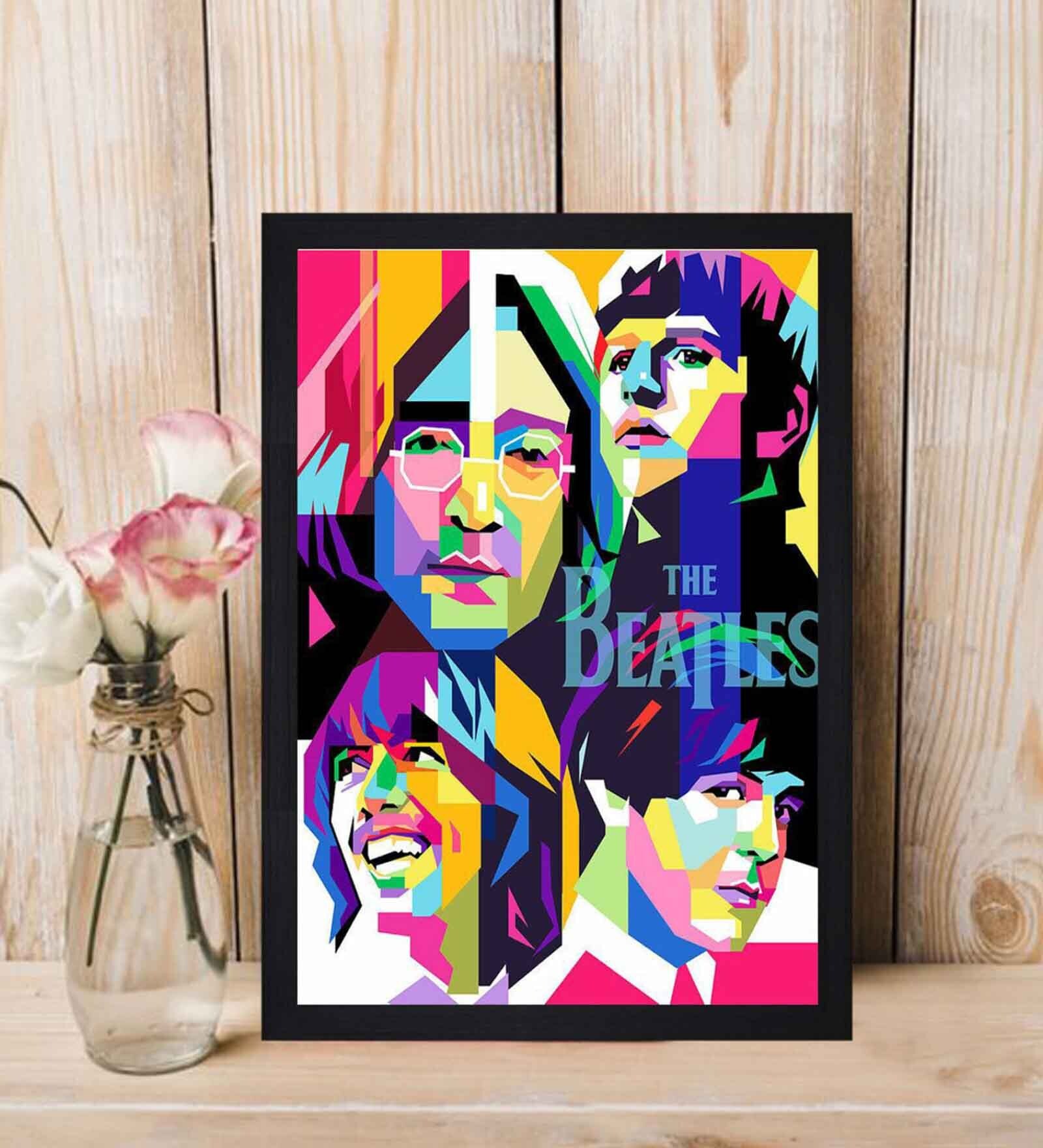 The Beatles Texture Paper Framed Art Print
