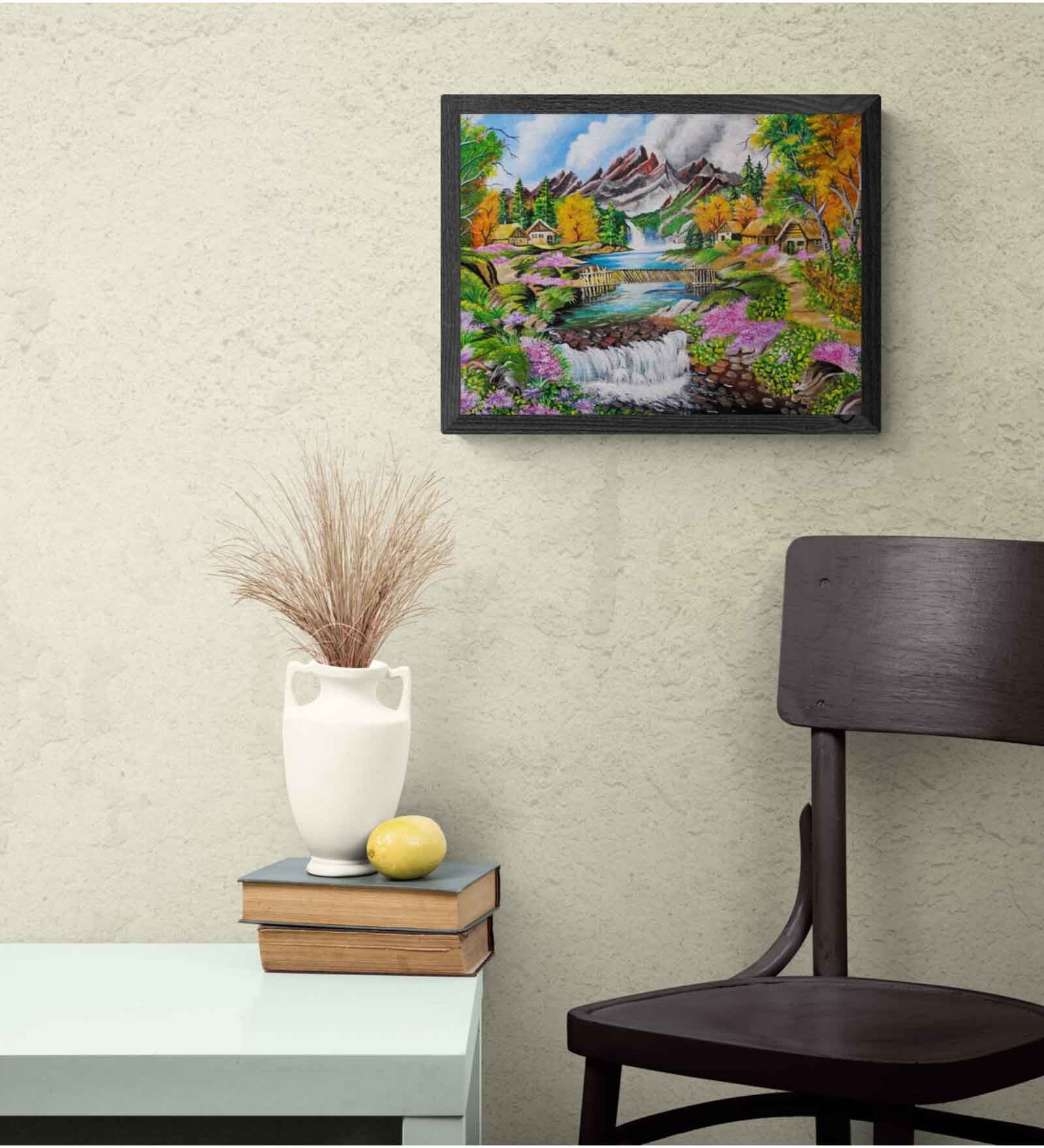 The Beauty Of A Village Handmade Acrylic Paint On Canvas Unframed