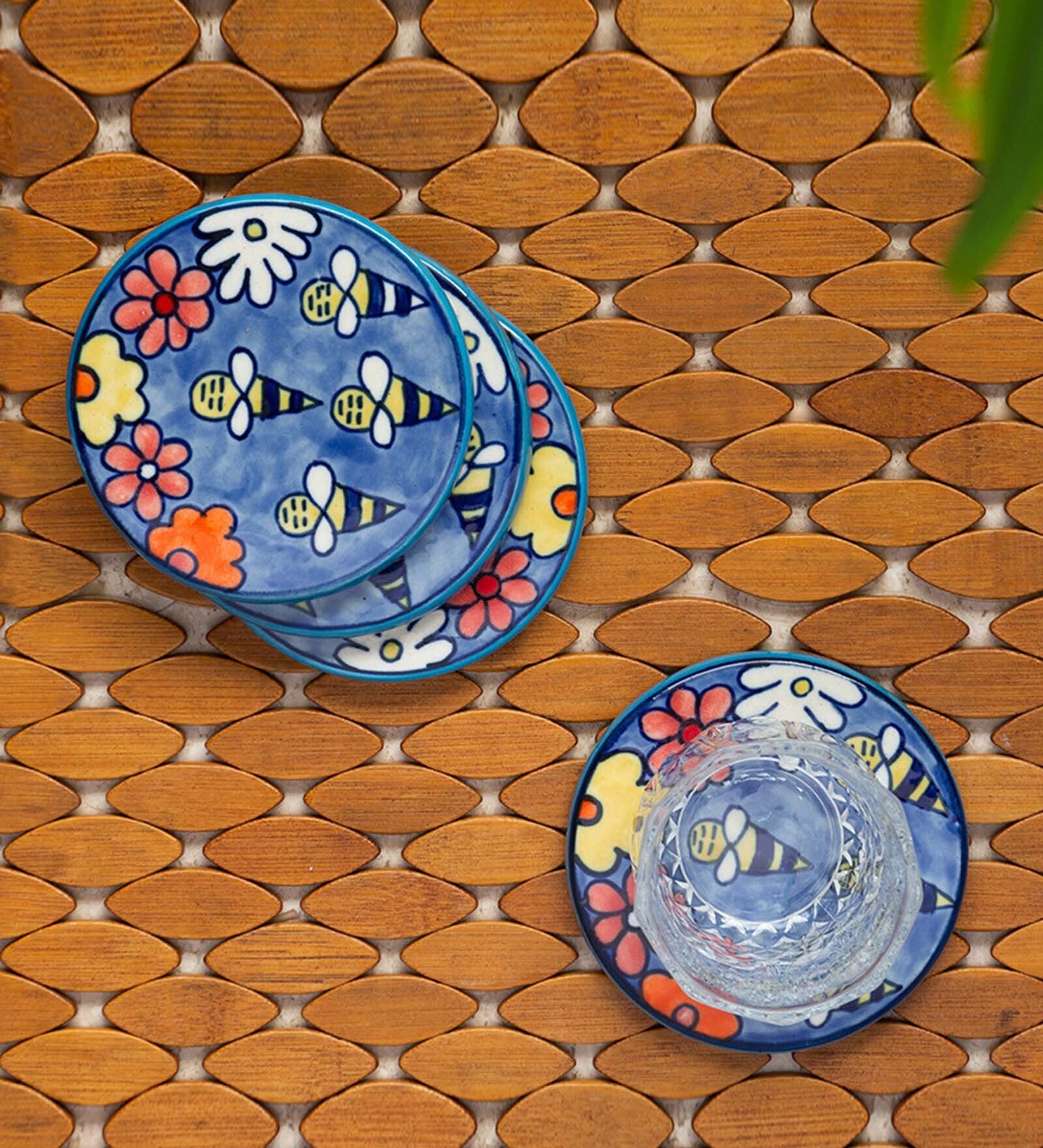The Bee Collective (Set of 4) Ceramic Table Coasters