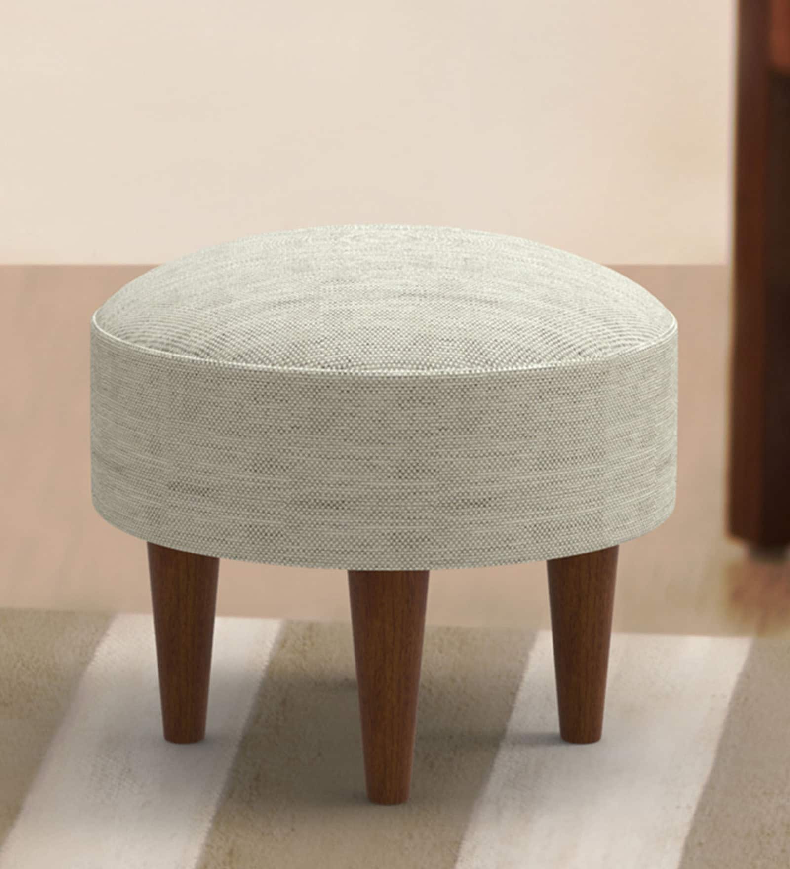 The Fabric Foot Stool in Srilanka Ivory