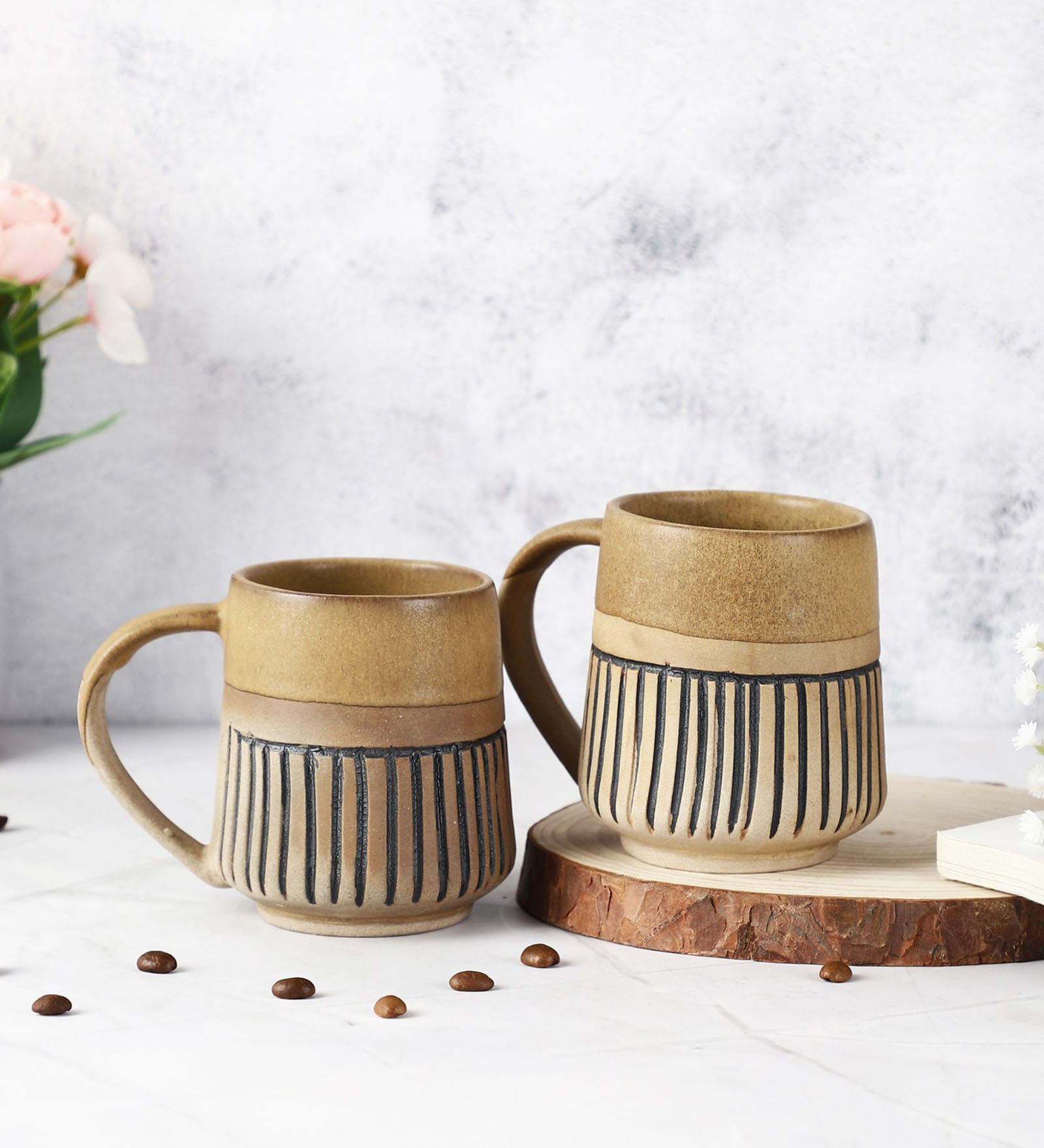 Buy Semi Ceramic 400ml (Set of 2) Tea Cup at 59% OFF by The Decor Mart ...