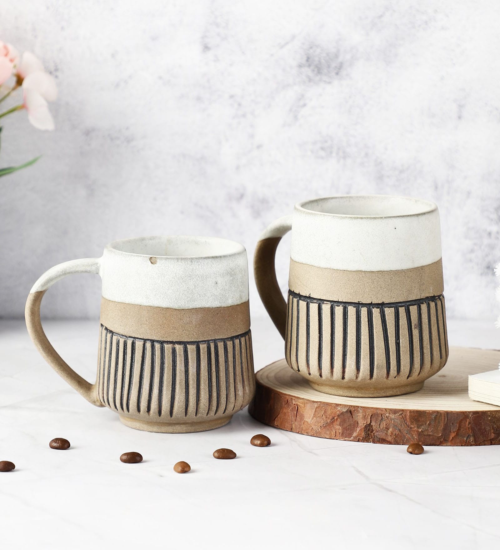 Buy Semi Ceramic 400ml (Set of 2) Tea Cup at 59% OFF by The Decor Mart ...