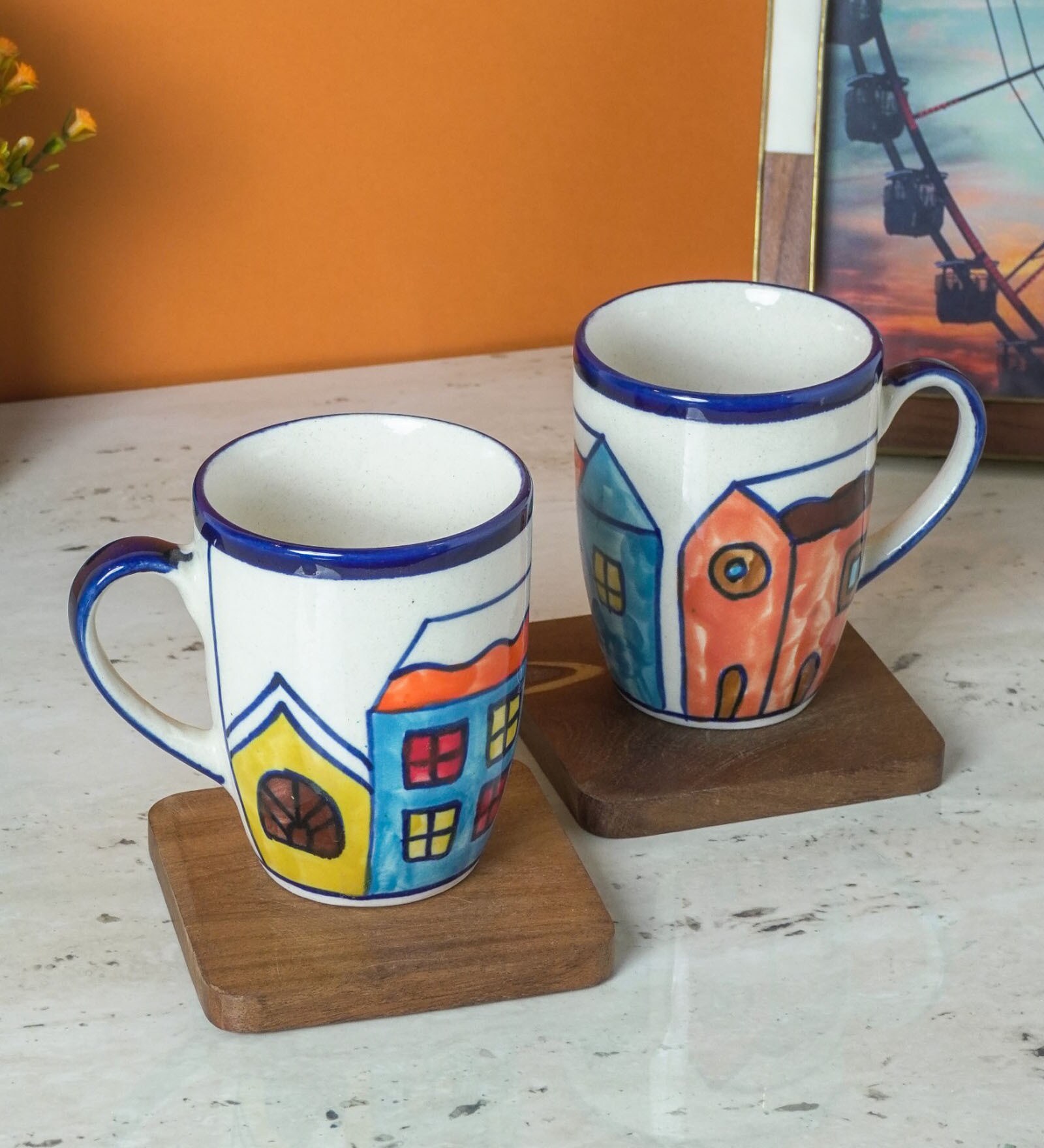 Snowy Town  Ceramic 300ml (Set of 2) Coffee Mug