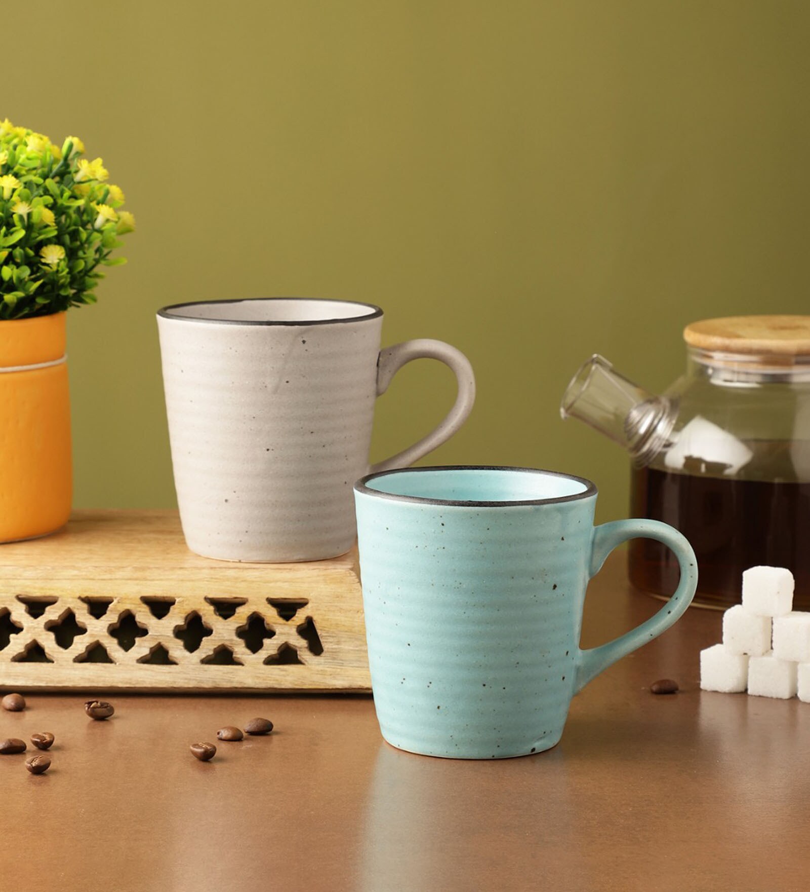 Grey Ceramic 300ml (Set of 2) Coffee Mug