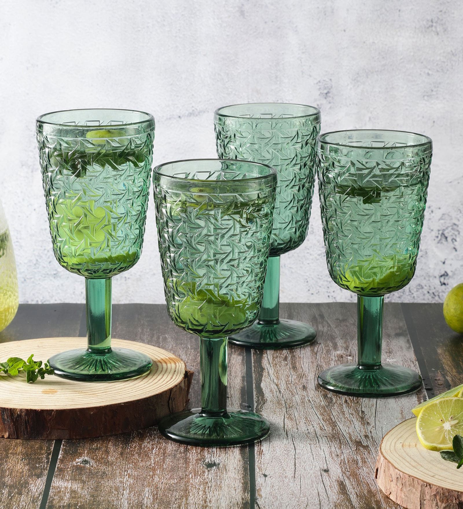 Tinted Goblet Glass 300 ML (Set of 4) Wine Glasses