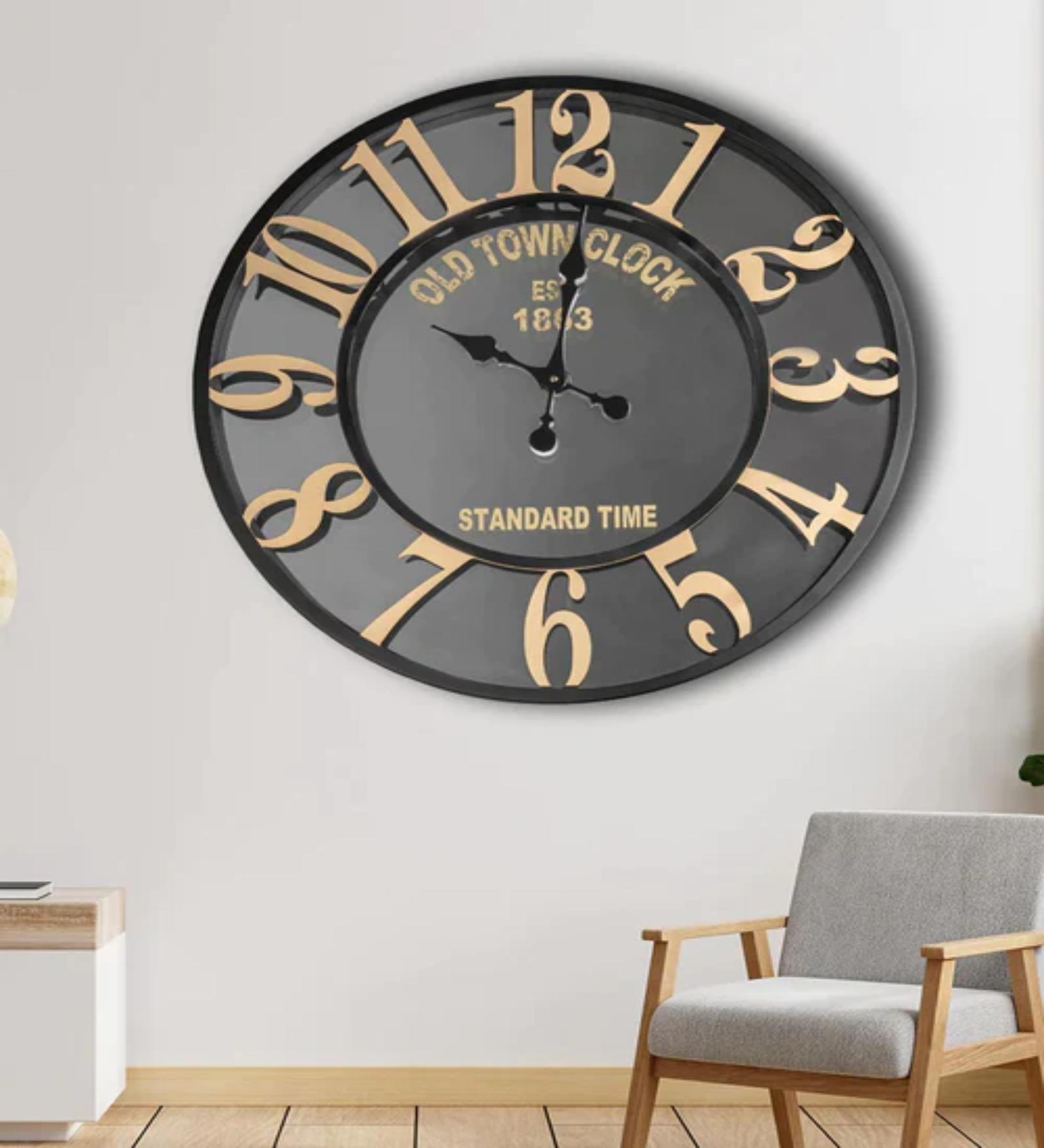 Buy Old Town Black & Gold Metal Wall Clock at 17 OFF by The Decor Kart