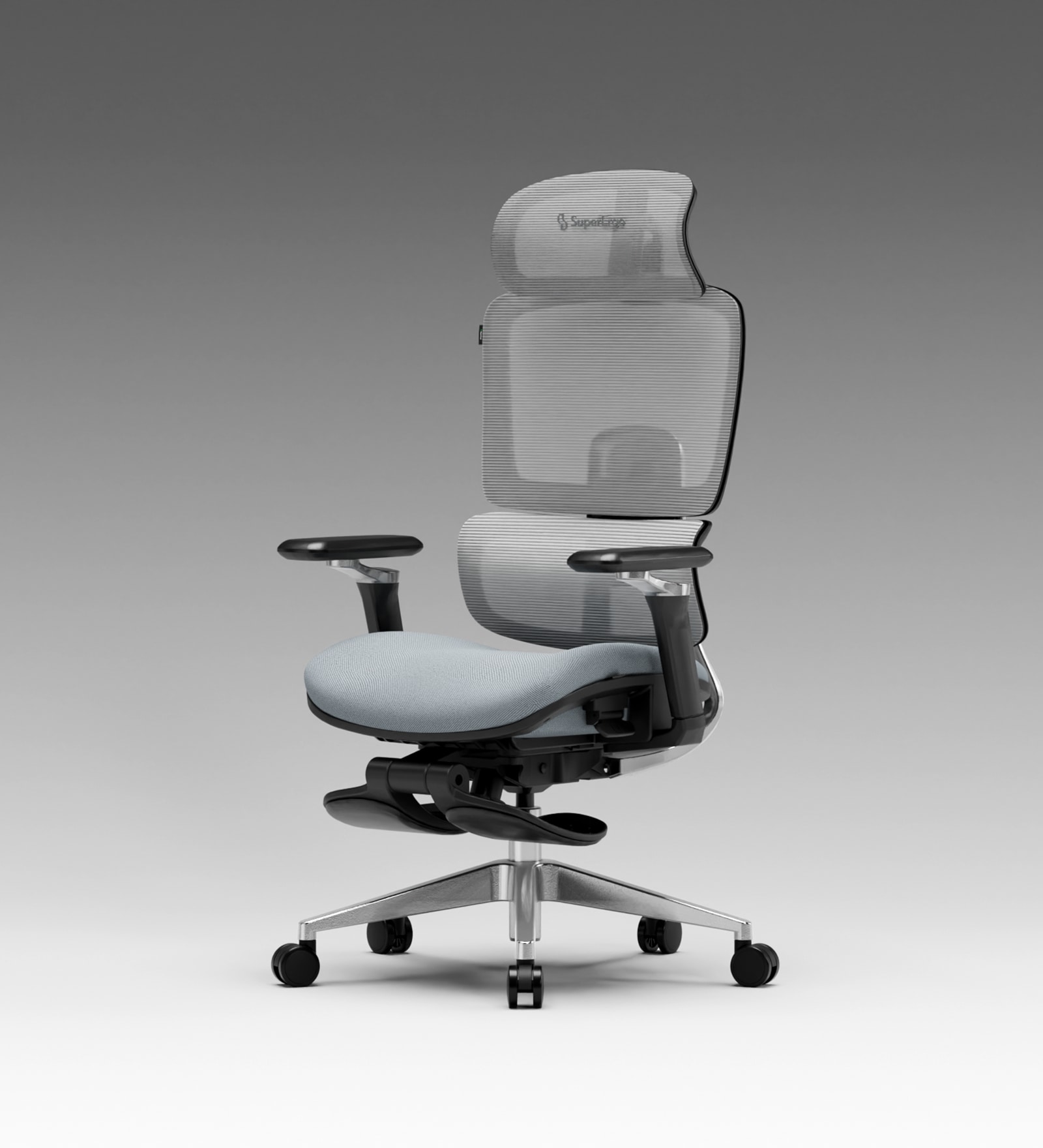 The Director Metal Premium Ergonomic Chair In Lakestone Grey With Footrest The Director Metal Premium Ergonomic Chair In Lakestone Grey With Footrest