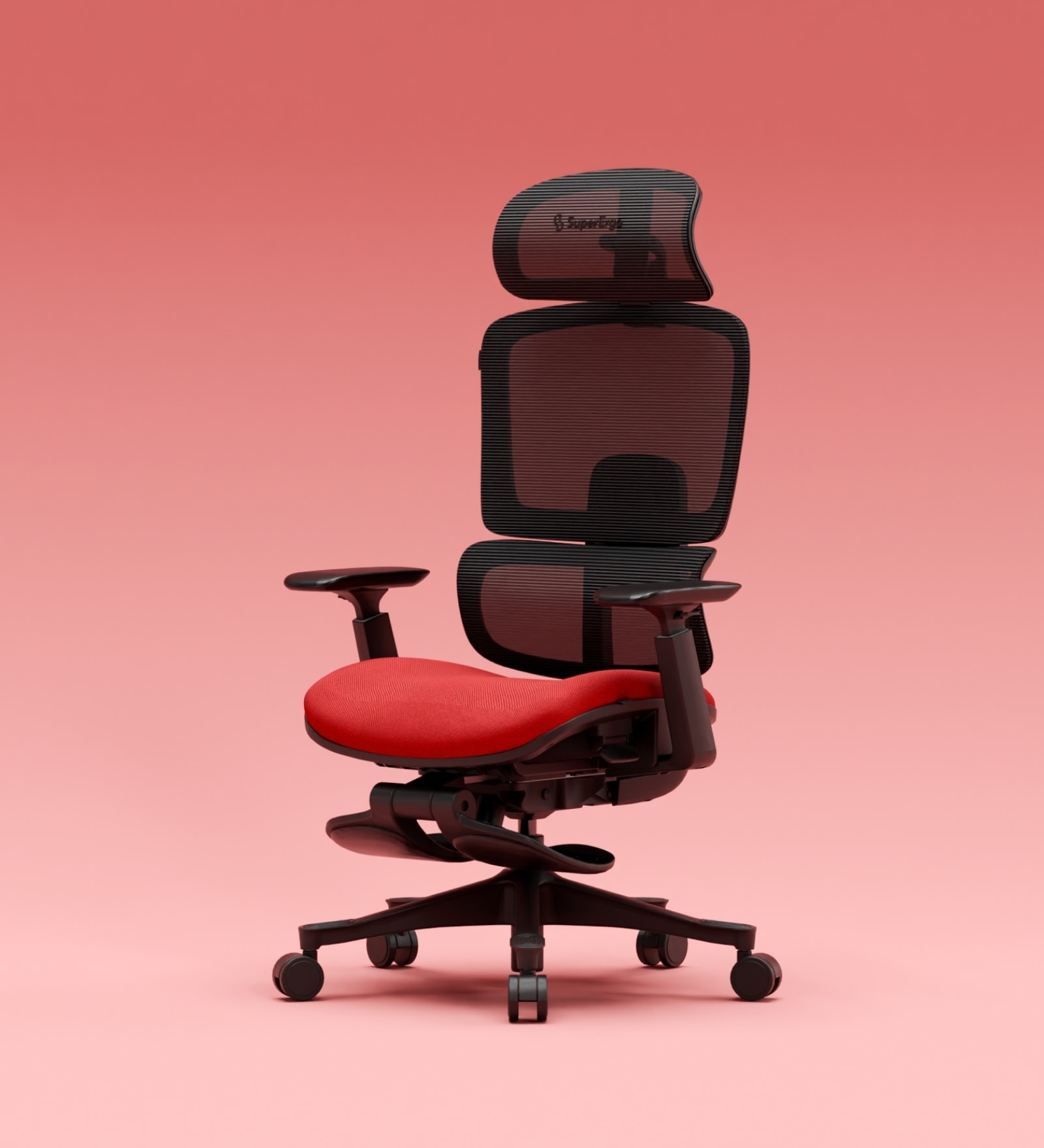 The Director Premium Ergonomic Chair In Blood Red With Footrest The Director Premium Ergonomic Chair In Blood Red With Footrest