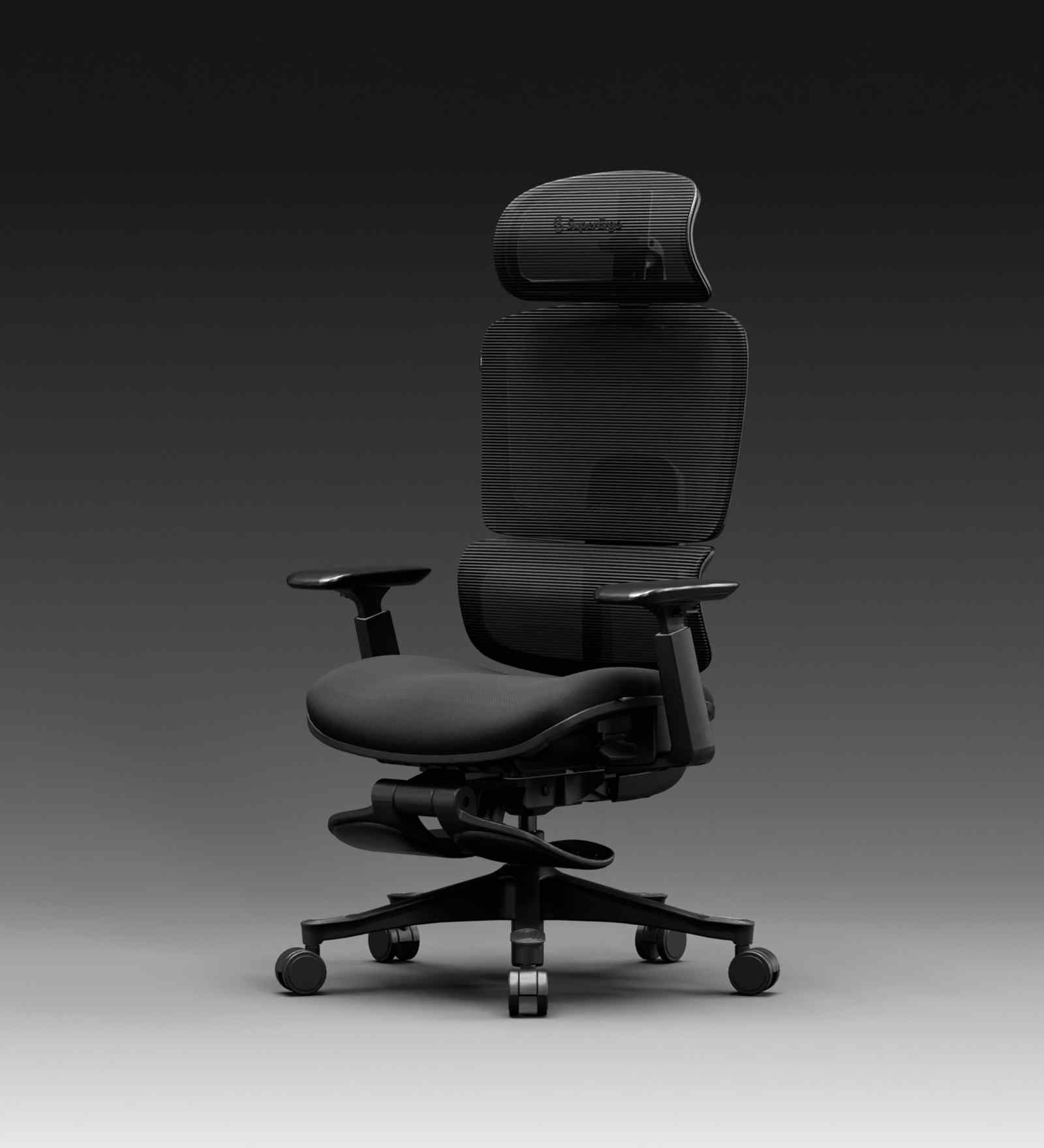 The Director Premium Ergonomic Chair In True Black Colour With Footrest