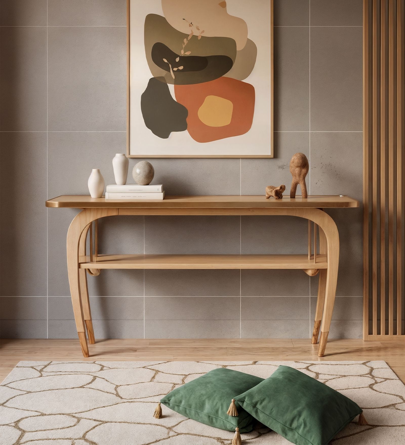 The En Console Table In Teakwood Finish