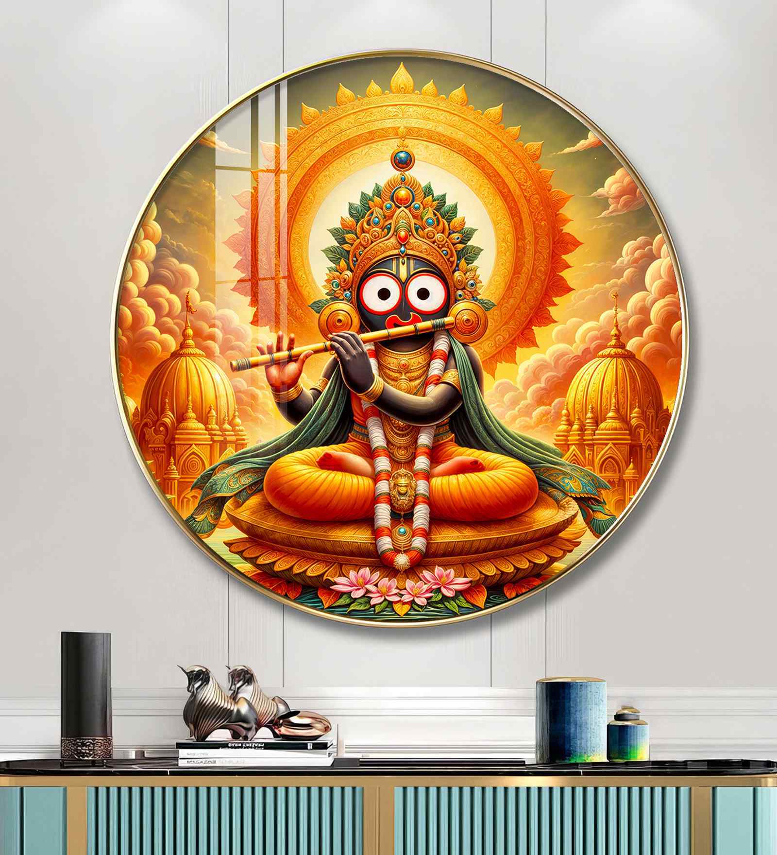 The God Of Tranquility Acrylic Round Wall Art