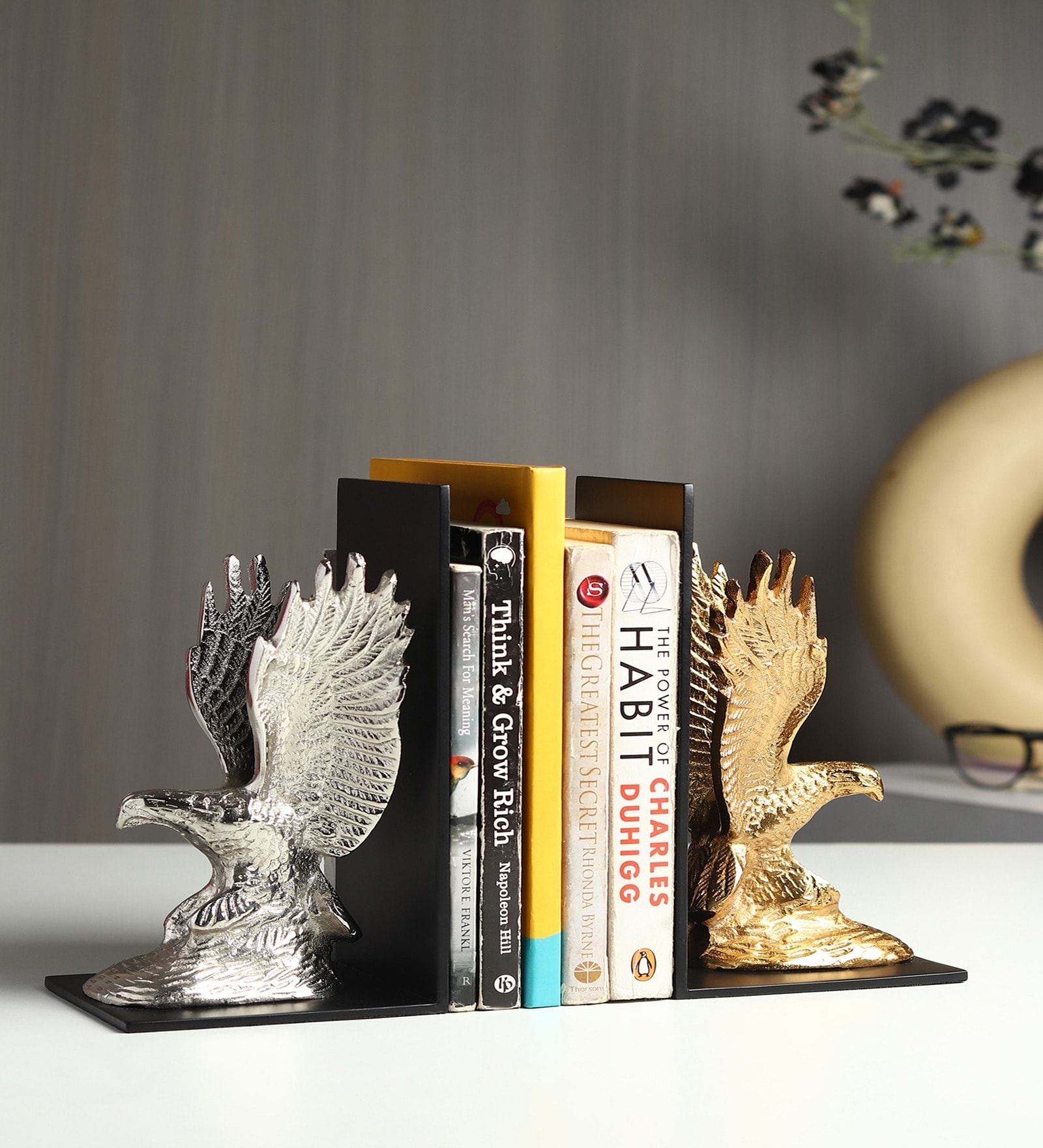 The Helion Pair Bookend Gold & Silver