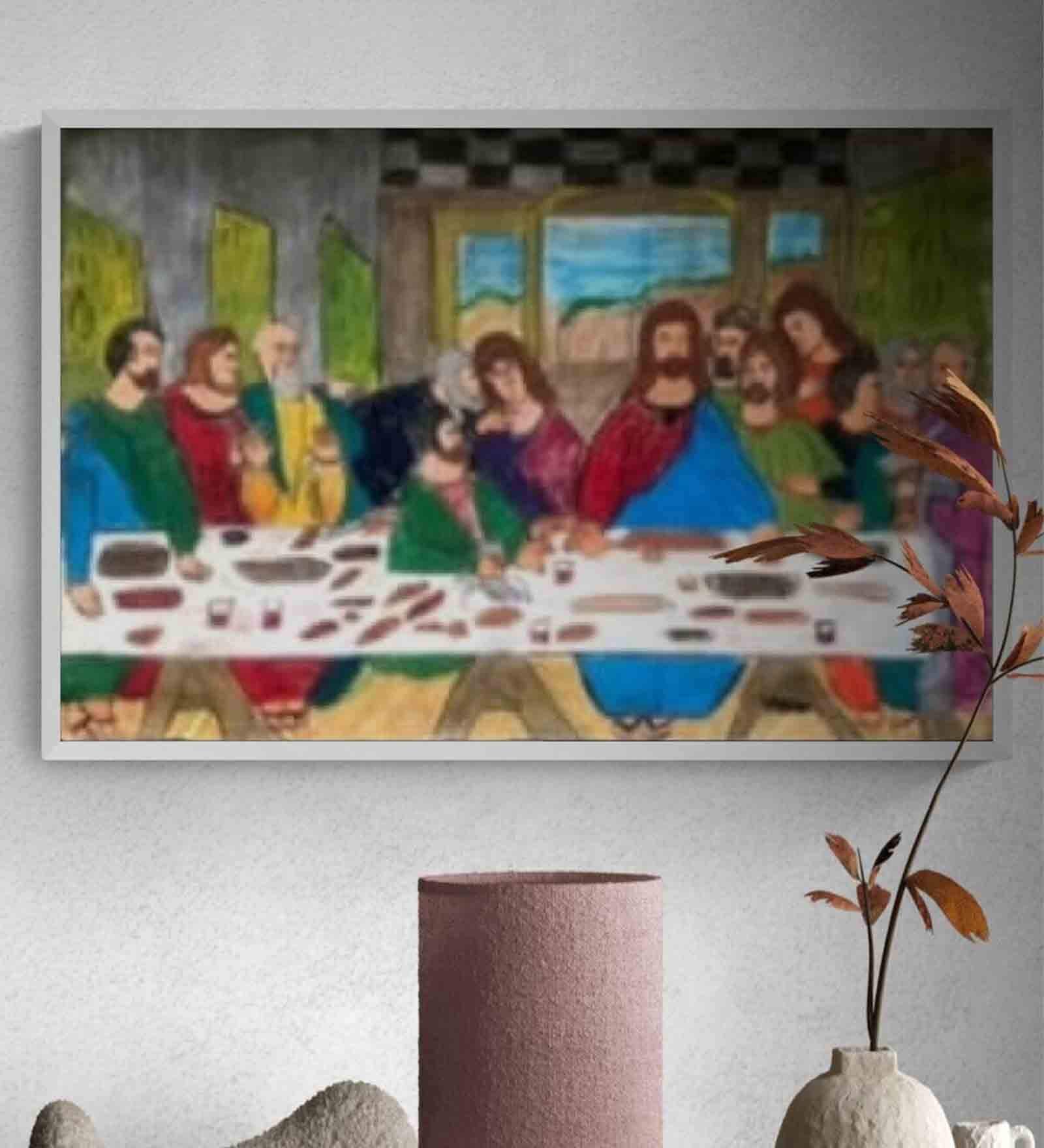 The Last Supper Handmade Oil Paint On Unframed Canvas Painting