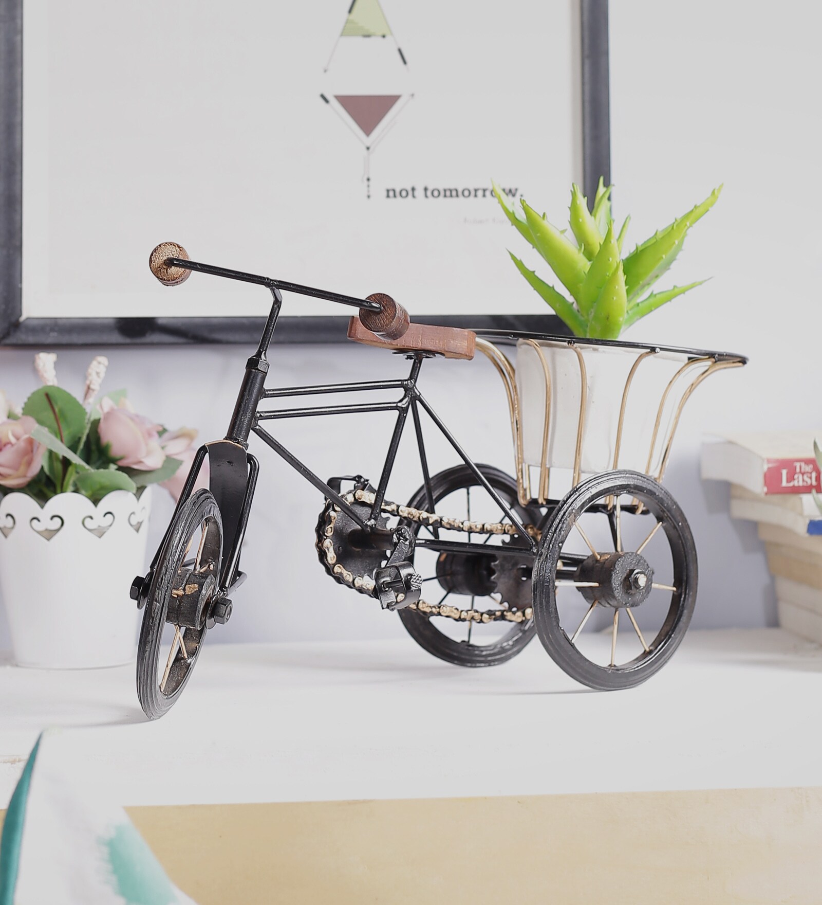 Black Mdf & Mango Wood Cycle Miniature