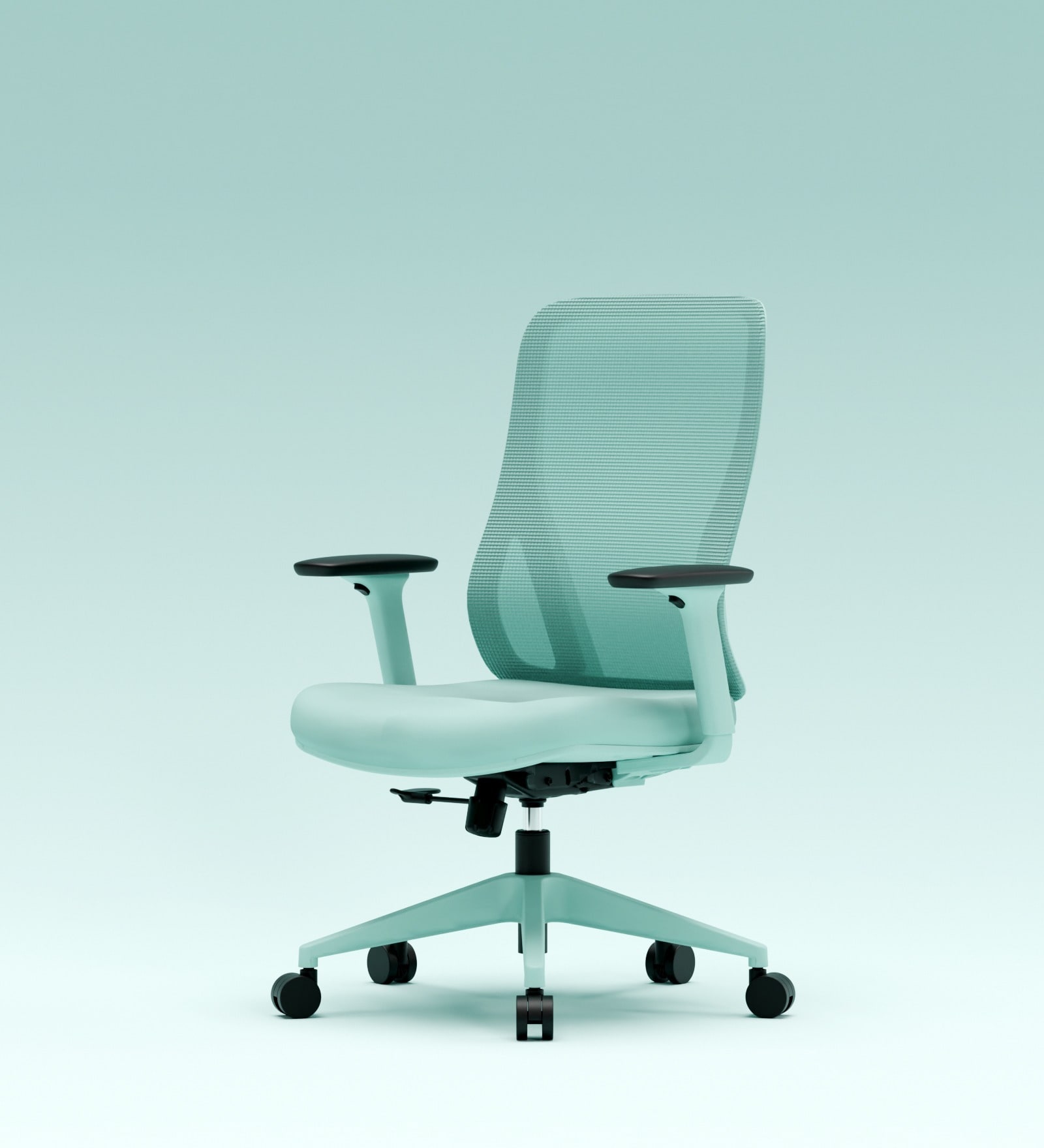 The Novice Mid Back Premium Ergonimic Chair In Ice Green Colour