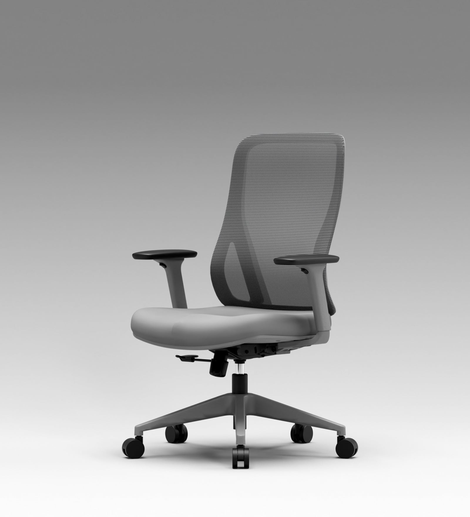 The Novice Mid Back Premium Ergonimic Chair In Lunar Grey Colour
