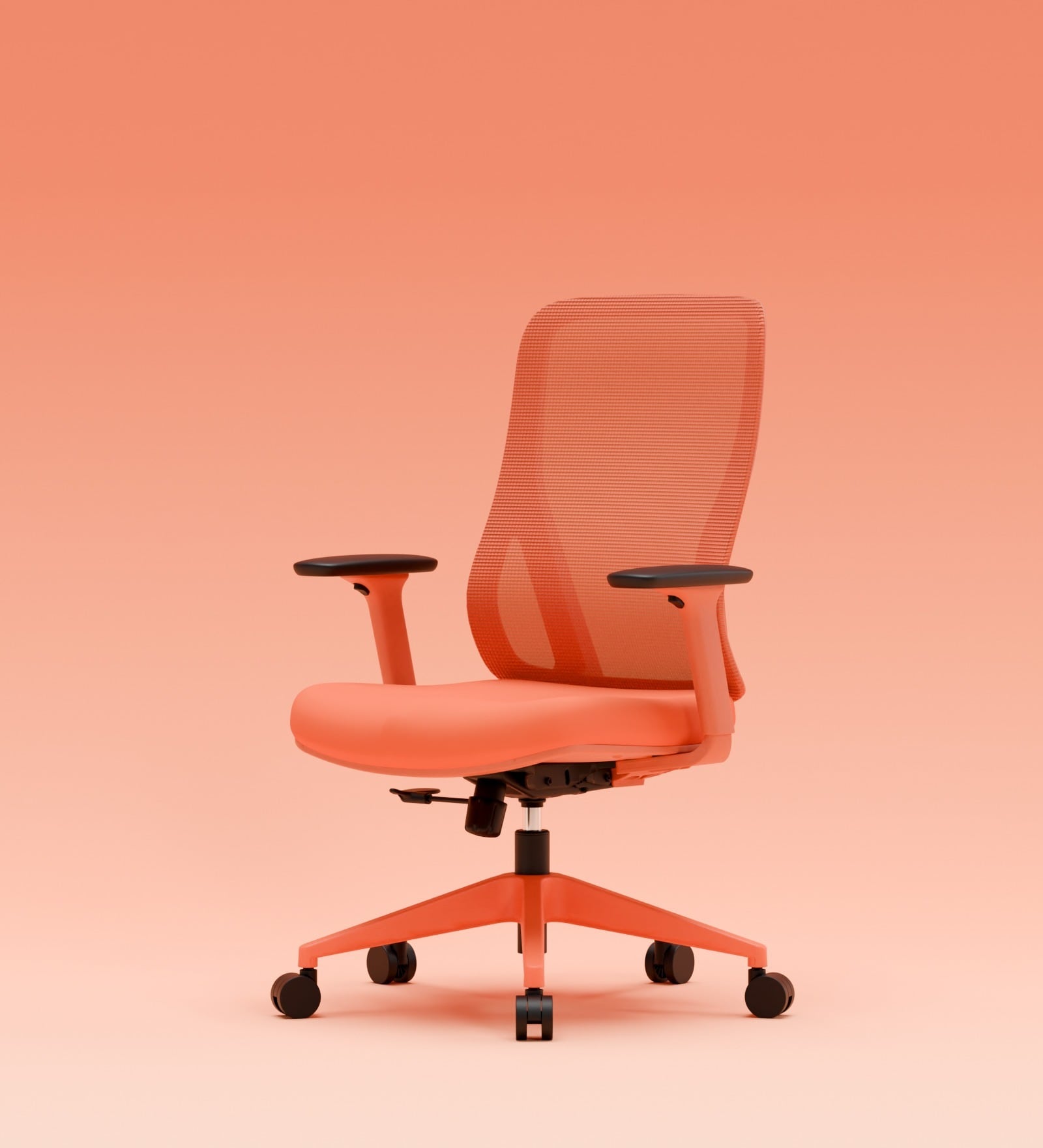 The Novice Mid Back Premium Ergonimic Chair In Spiced Orange Colour