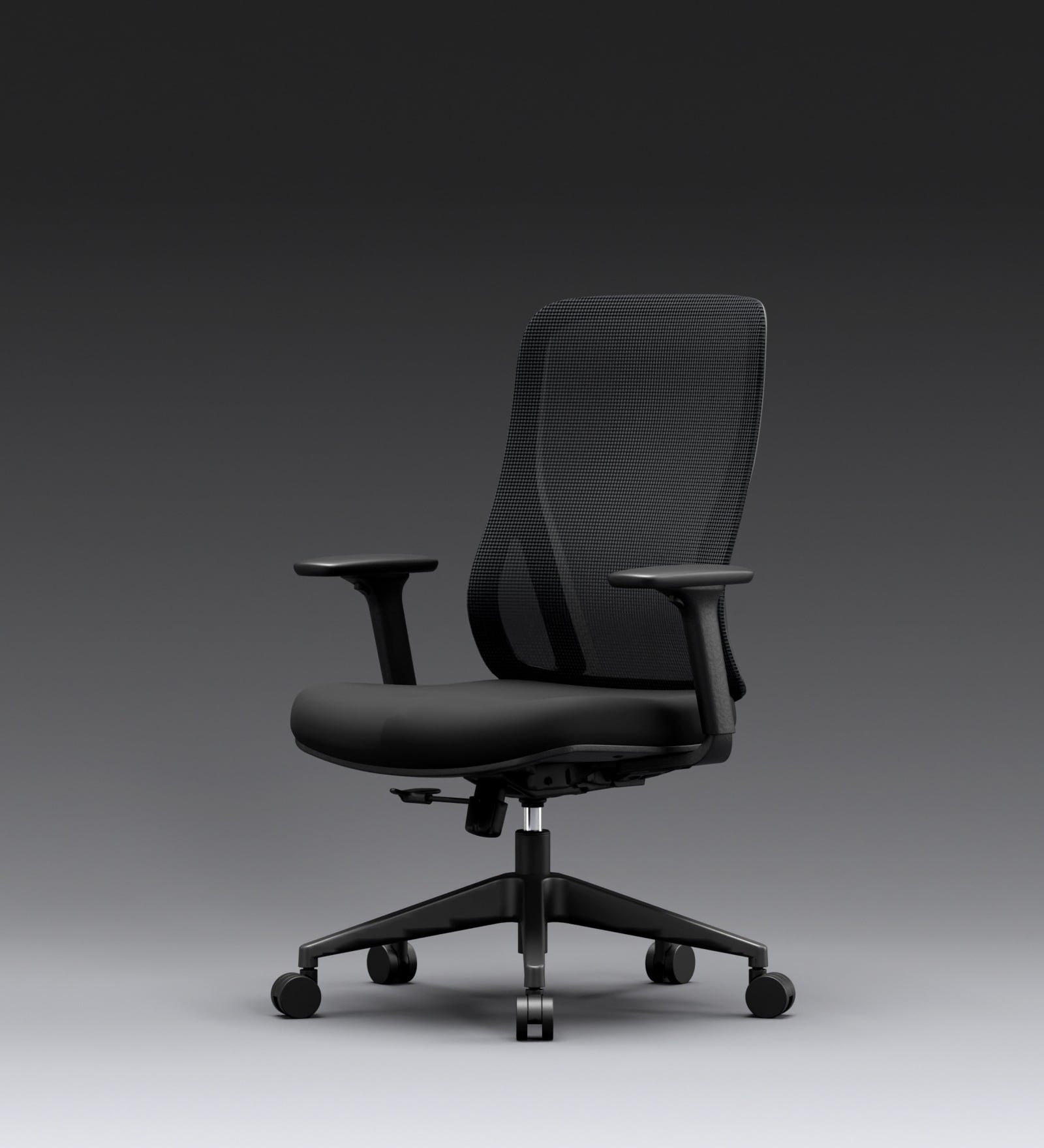 The Novice Mid Back Premium Ergonimic Chair In True Black Colour