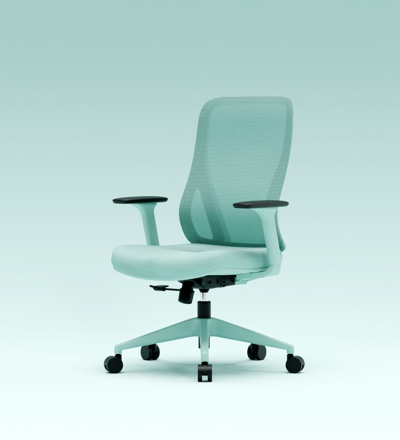 The Novice Mid Back Premium Ergonomic Chair in Ice Green The Novice Mid Back Premium Ergonomic Chair in Ice Green
