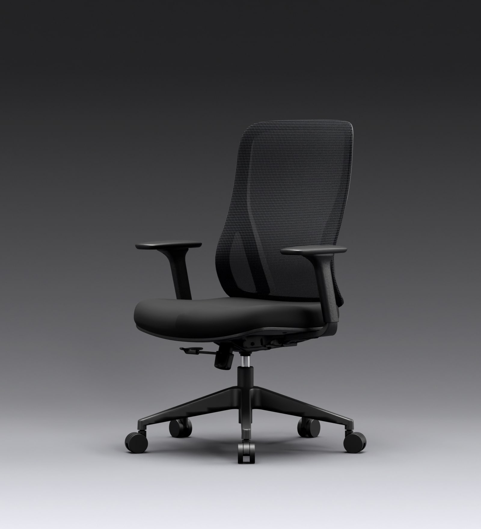 The Novice Mid Back Premium Ergonomic Chair in True Black The Novice Mid Back Premium Ergonomic Chair in True Black