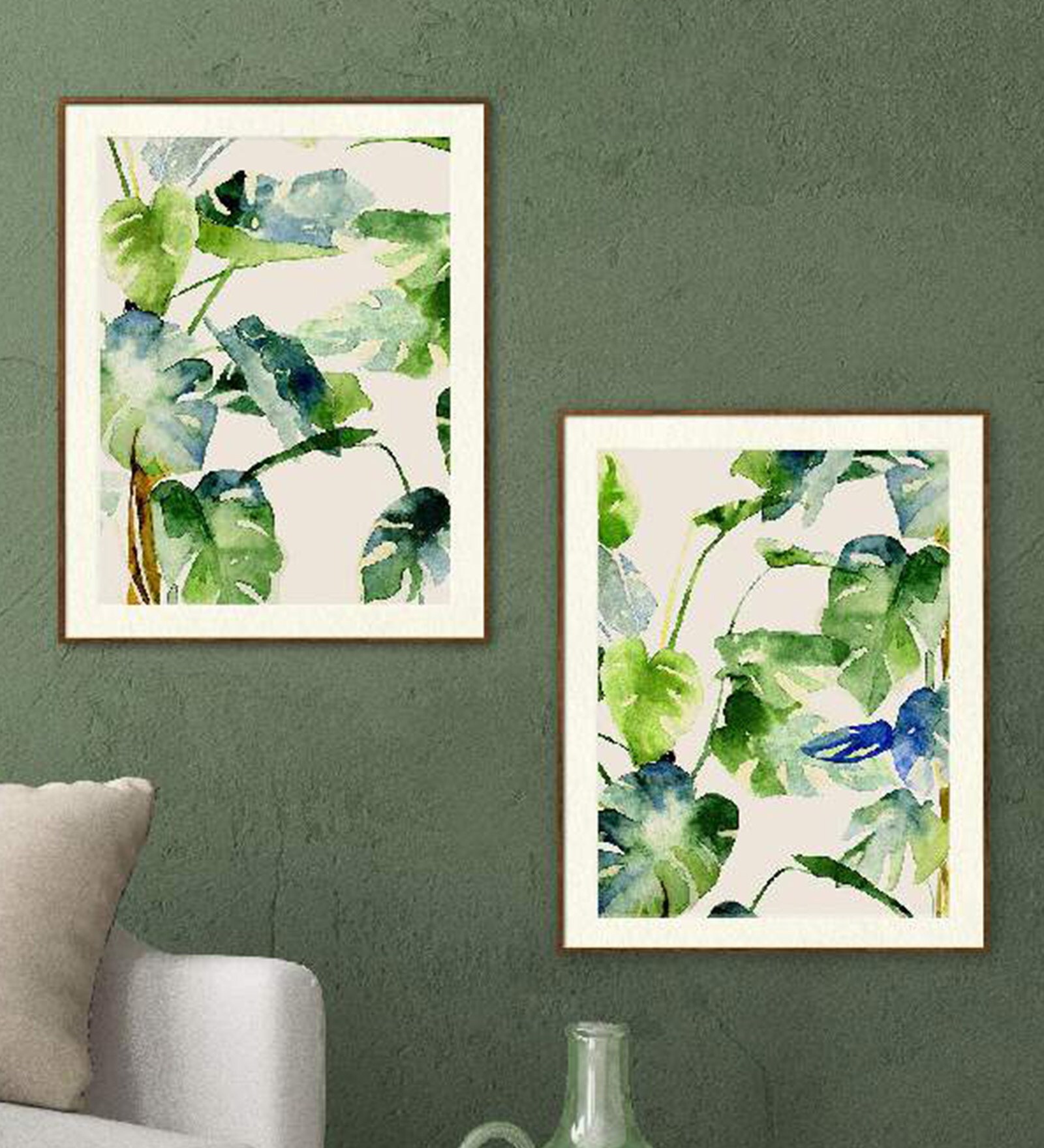 Buy Pure Tar Green Paper Framed Floral Art Print Set of 2 at 24% OFF by ...