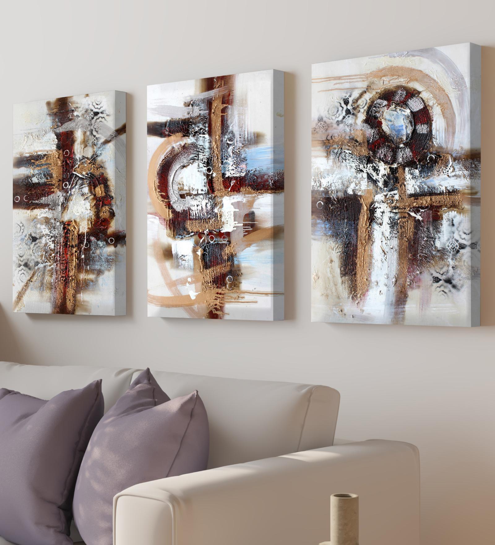 The Third Eye Awakening Multicolour Synthetic Wood (Set of 3) Art Panels