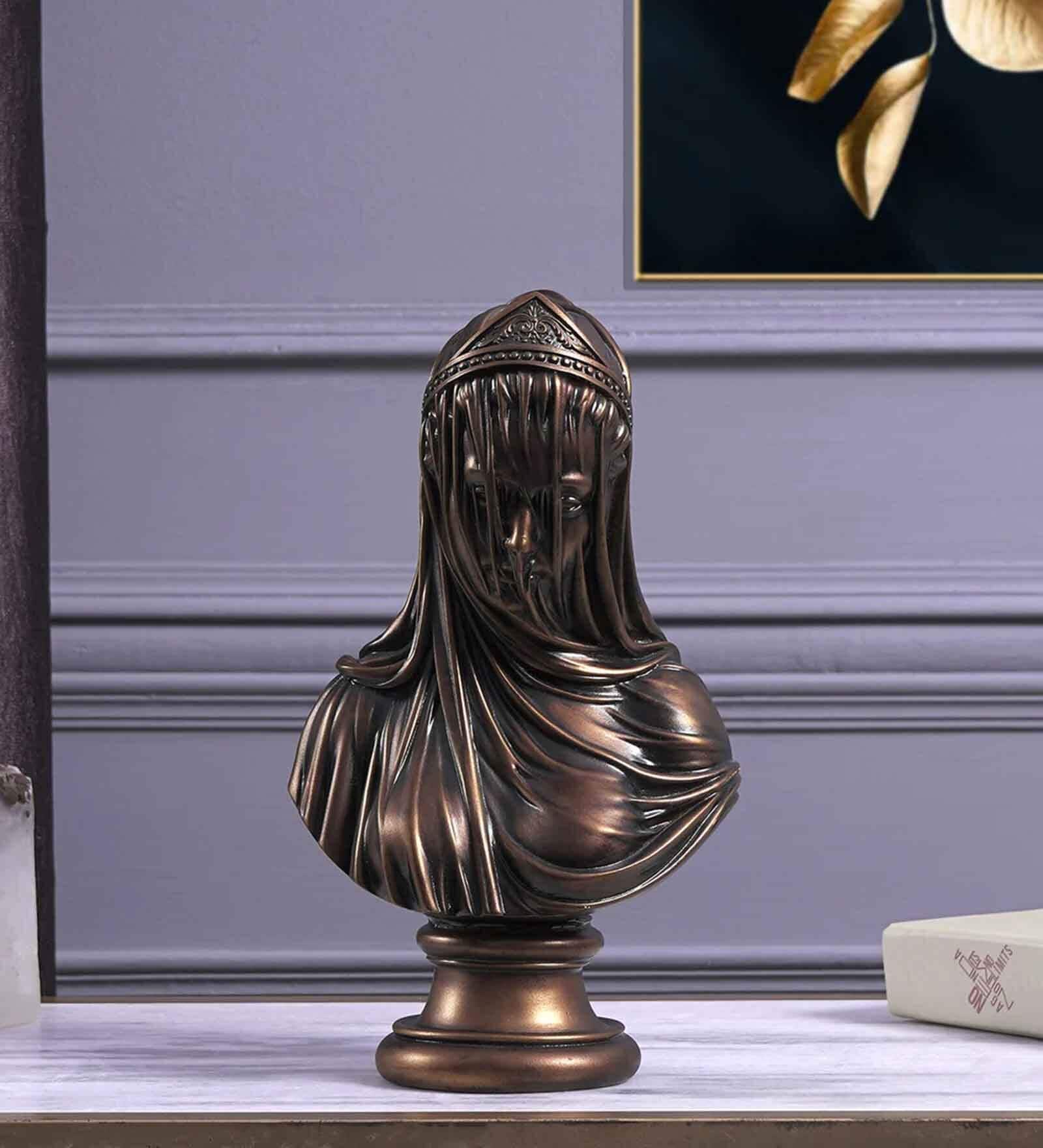 The Veiled Maiden Pardanashin Brown Resin Human Figurines