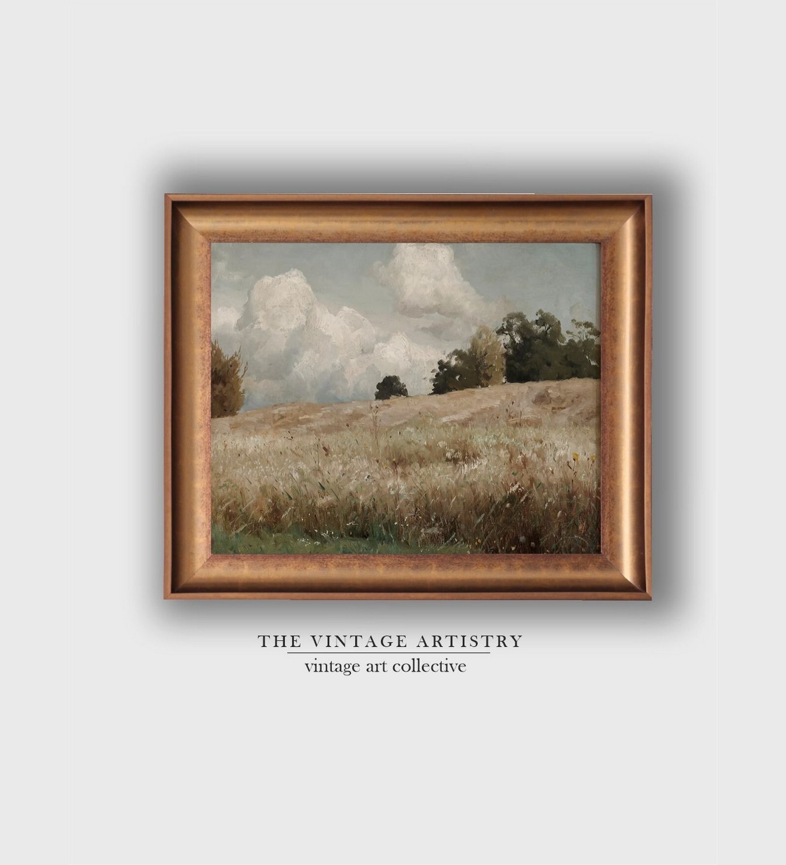 The Vintage Artistry Beige Landscape Painting Wall Art