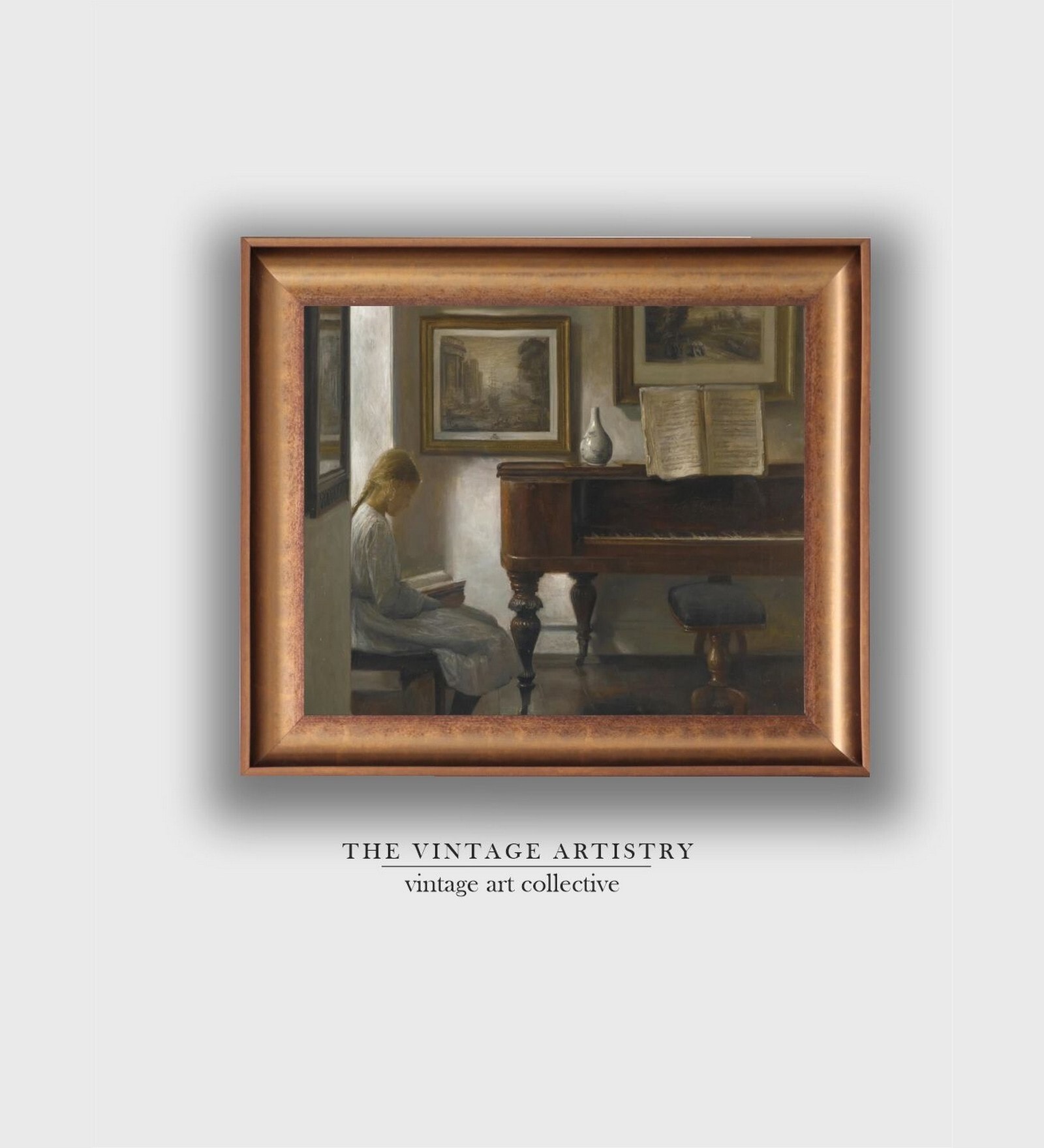 The Vintage Artistry Black & Brownprinted Framed Wall Painting