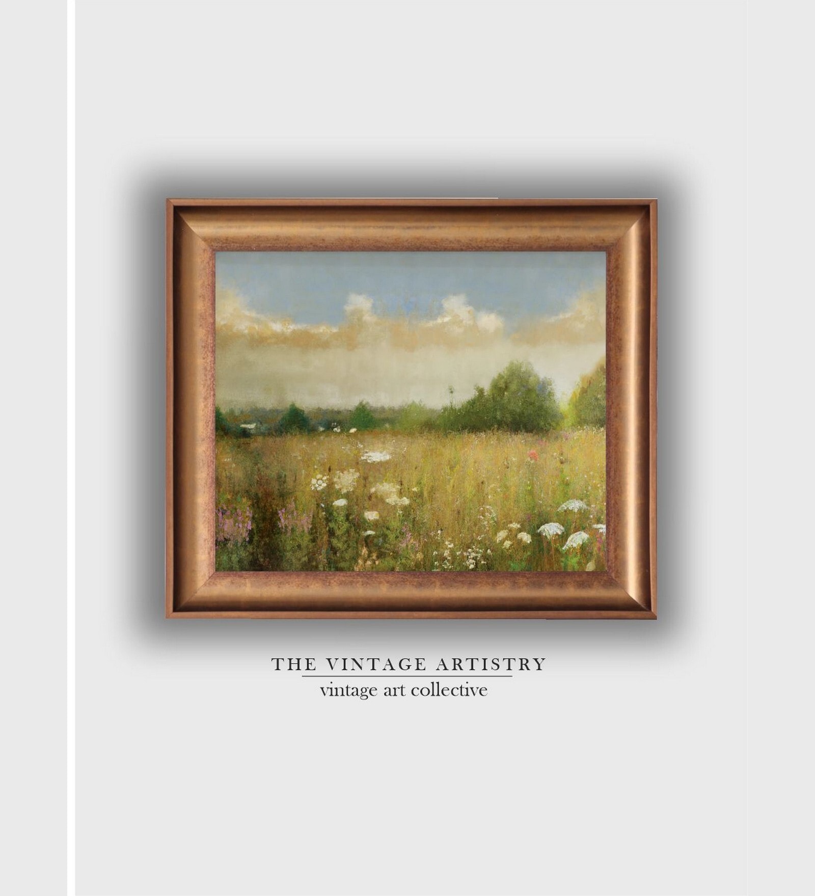 The Vintage Artistry Brown & Blue Flowers Framed Wall Art